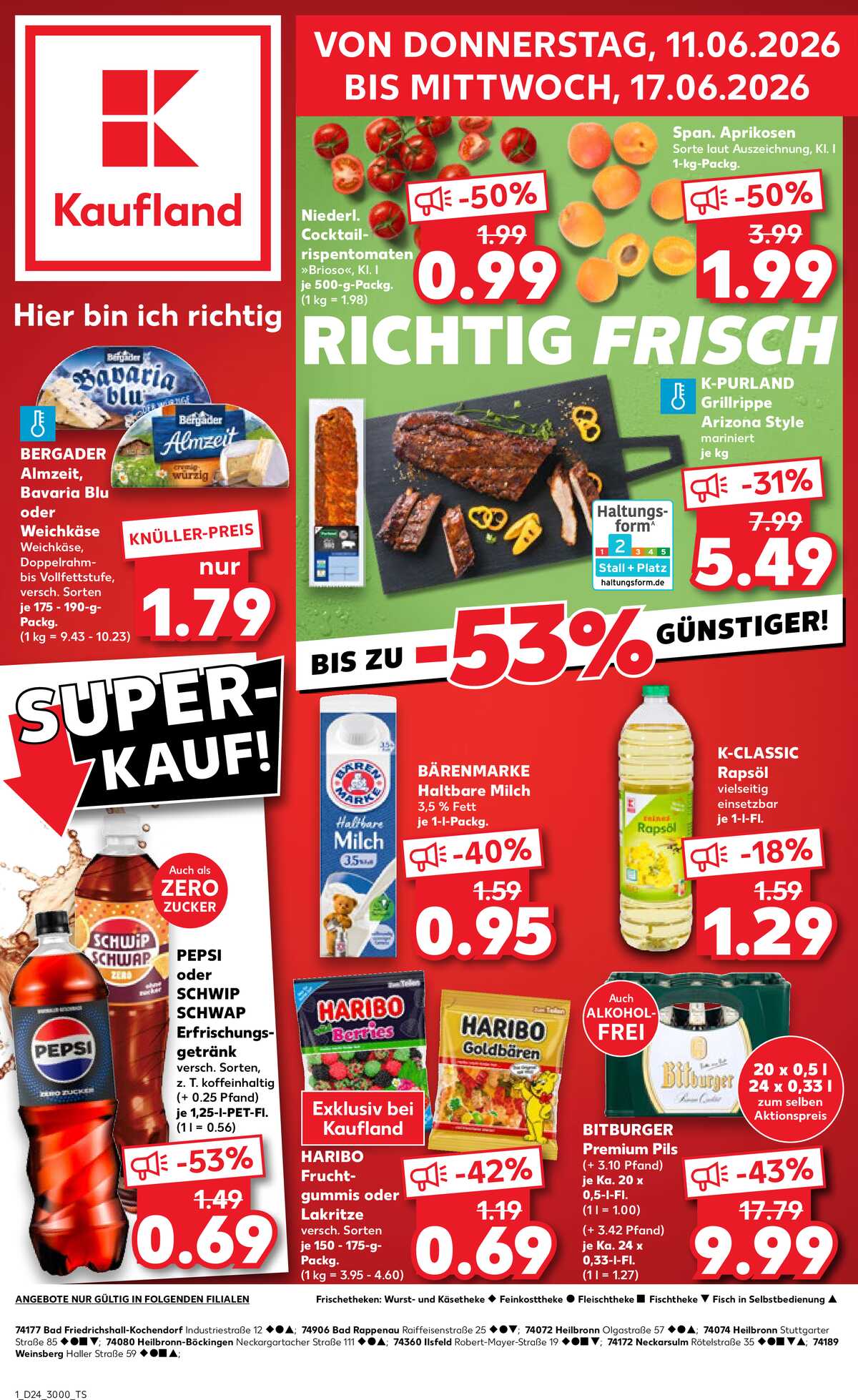 Leták Kaufland Německo 11.6.-17.6.2026 strana 1