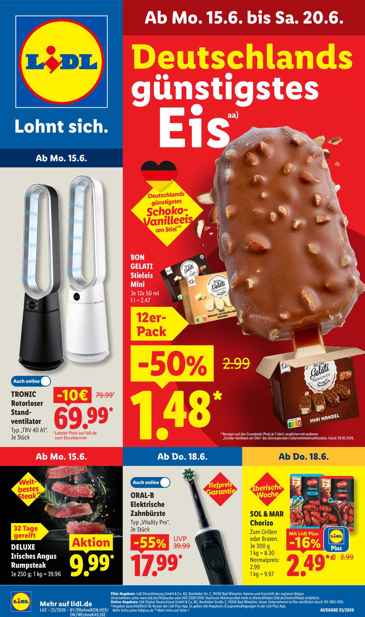 Leták Lidl Německo 15.6.-20.6.2026 strana 1