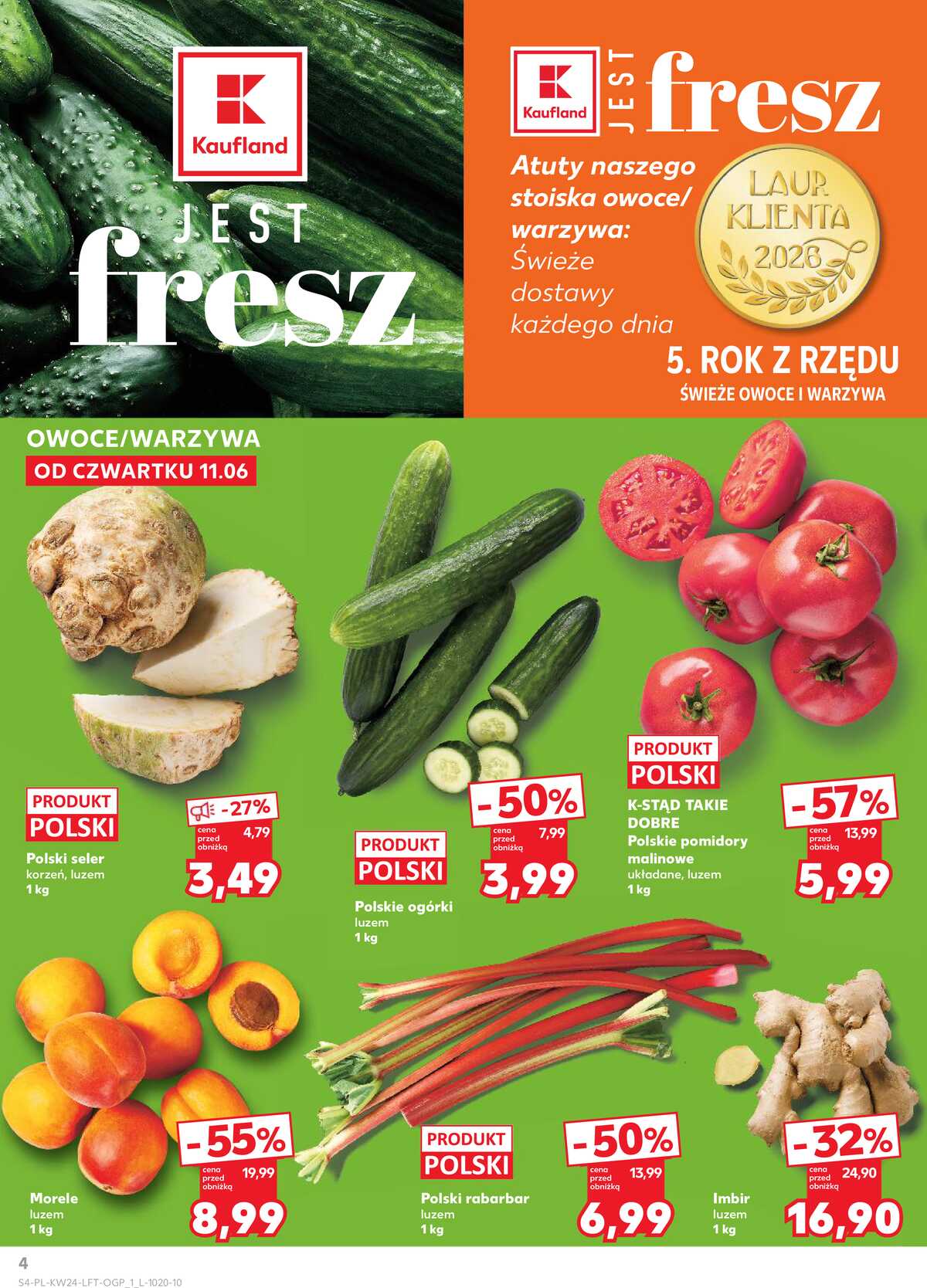 Leták Kaufland Polsko 11.6.-17.6.2026 - Týdenní zpravodaj strana 4