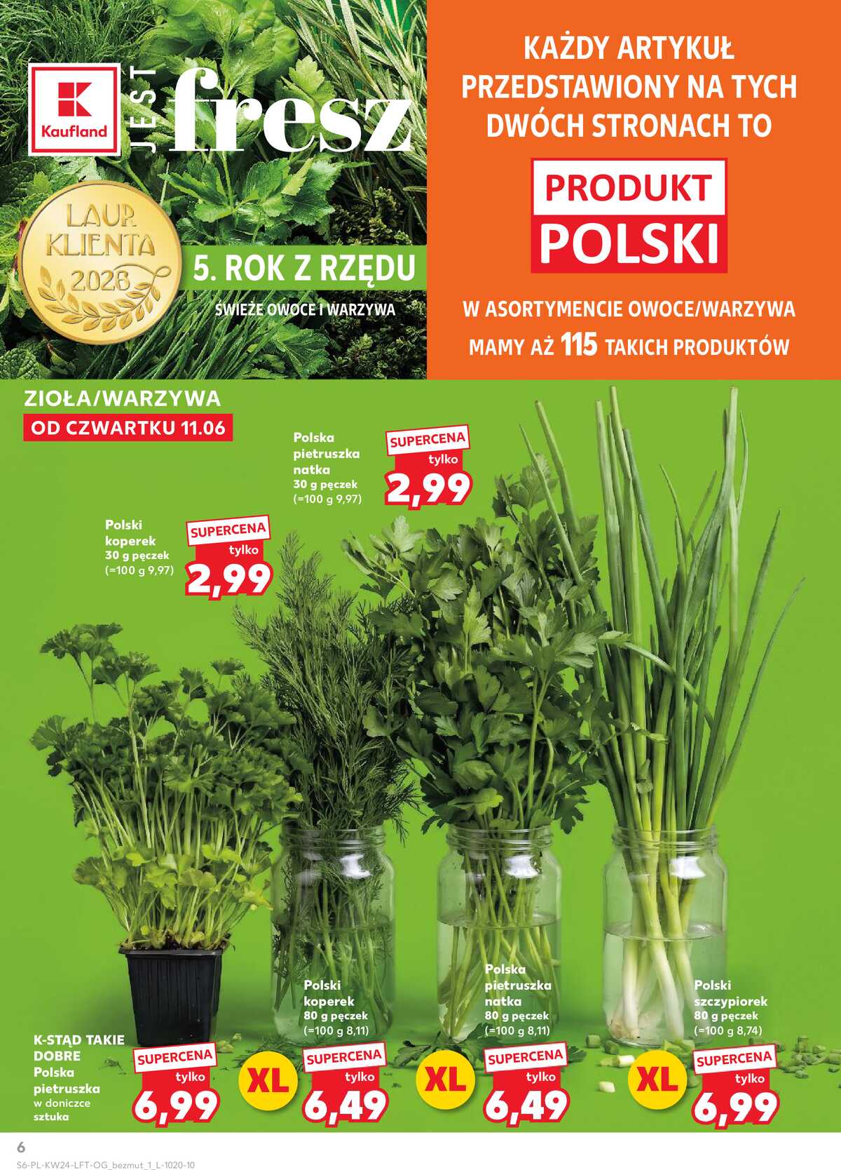 Leták Kaufland Polsko 11.6.-17.6.2026 - Týdenní zpravodaj strana 6