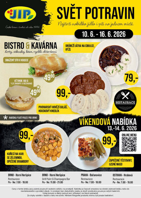 JIP Cash & Carry Brno, Praha, Ostrava, Jilemnice, Pardubice, Ostrava, Karlovy Vary, Olomouc a Zlín od 10.6. do 16.6.2026