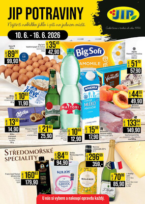 JIP Cash &amp;amp; Carry České Budějovice, Most, Náchod, Polička, Sušice a Svoboda nad Úpou od 10.6. do 16.6.2026