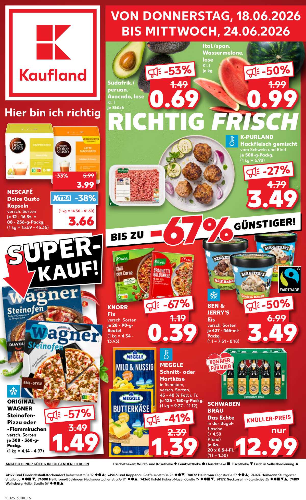 Leták Kaufland Německo 18.6.-24.6.2026 strana 1