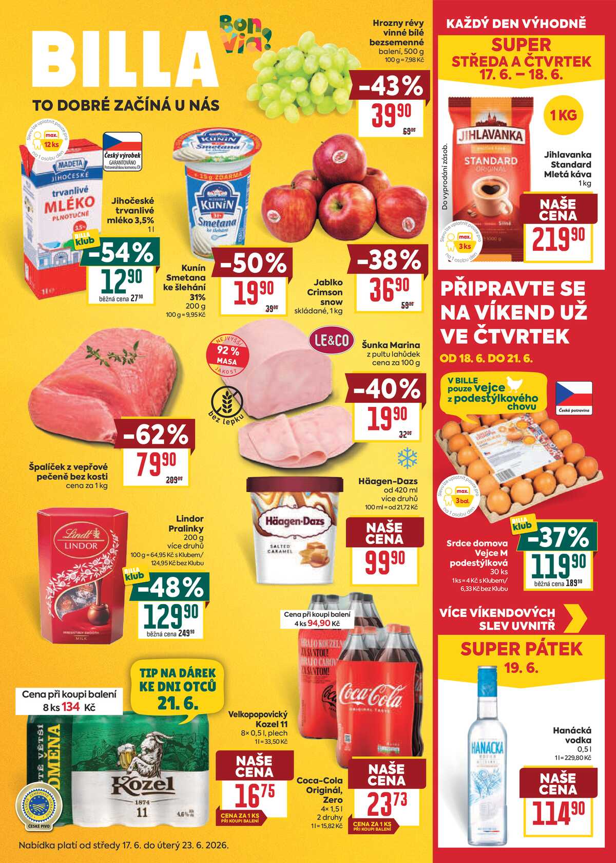 BILLA malý leták od 17.6. do 23.6.2026 strana 1