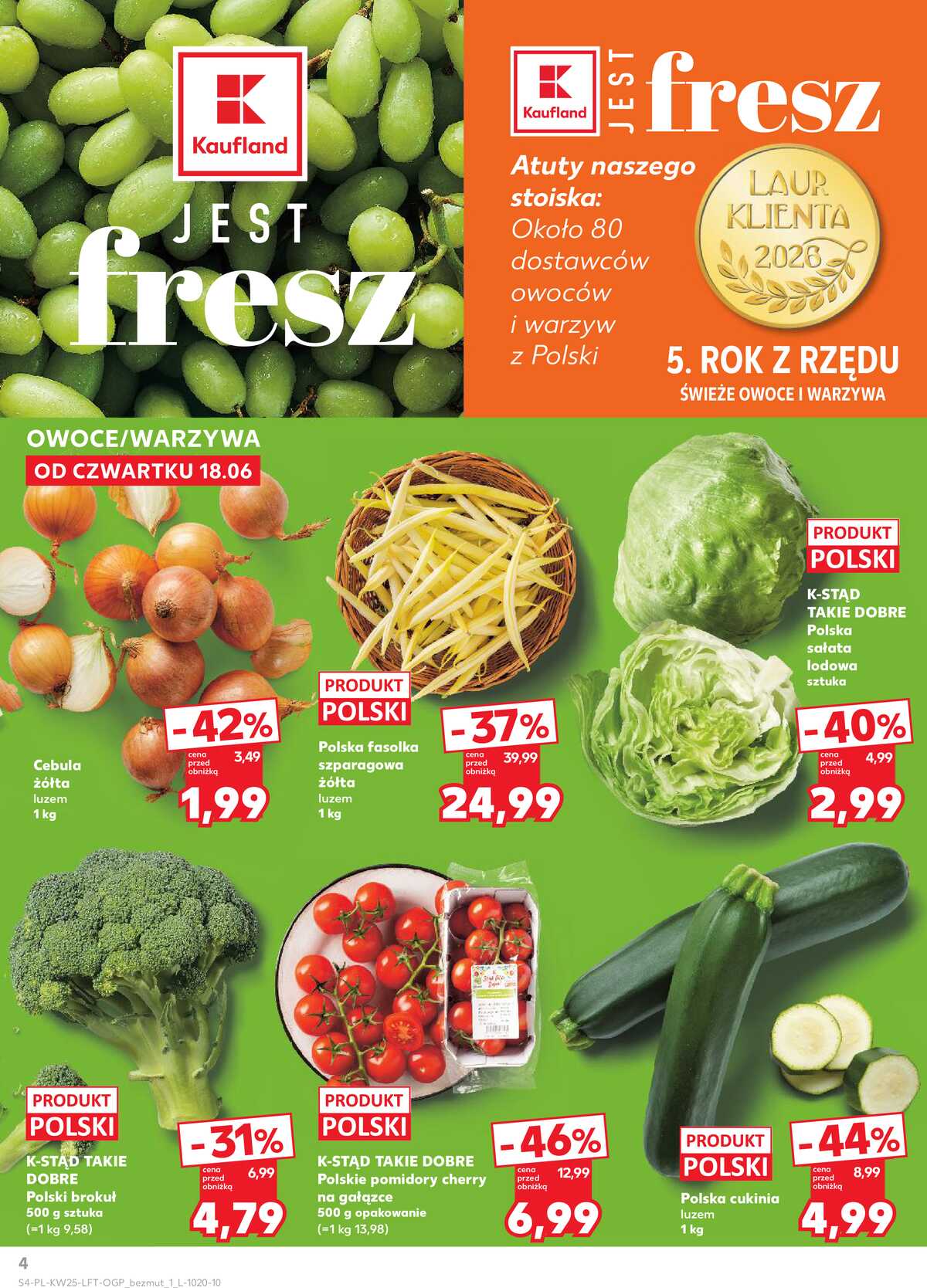 Leták Kaufland Polsko 18.6.-24.6.2026 - Týdenní zpravodaj strana 4