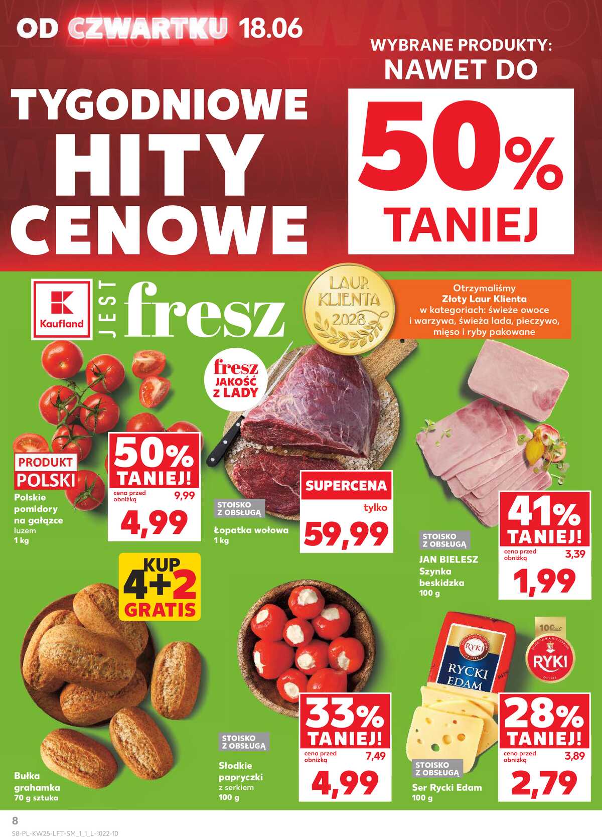 Leták Kaufland Polsko 18.6.-24.6.2026 - Týdenní zpravodaj strana 8