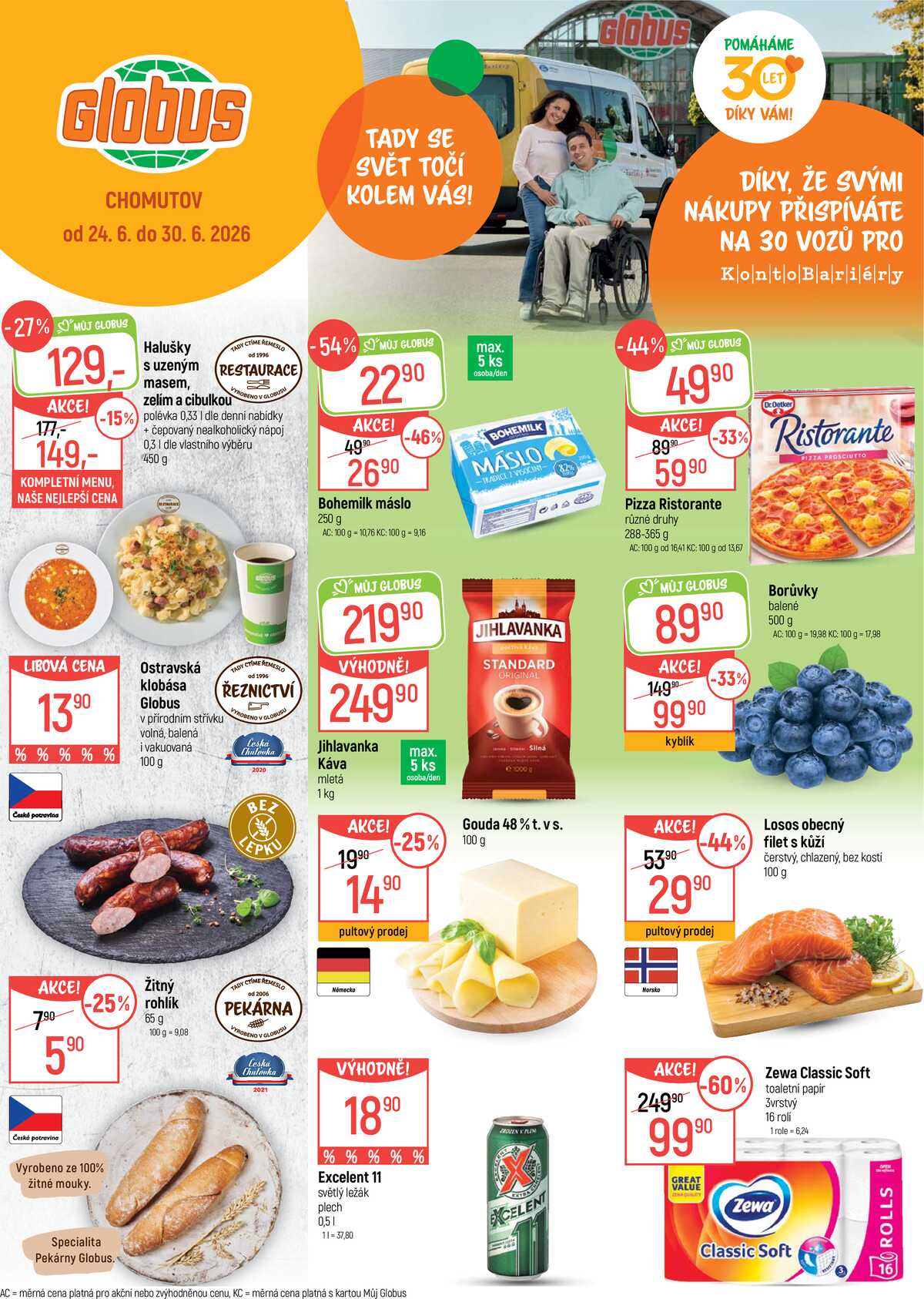 Akční leták Globus 24.6. - 30.6.2026 - Globus Chomutov strana 1