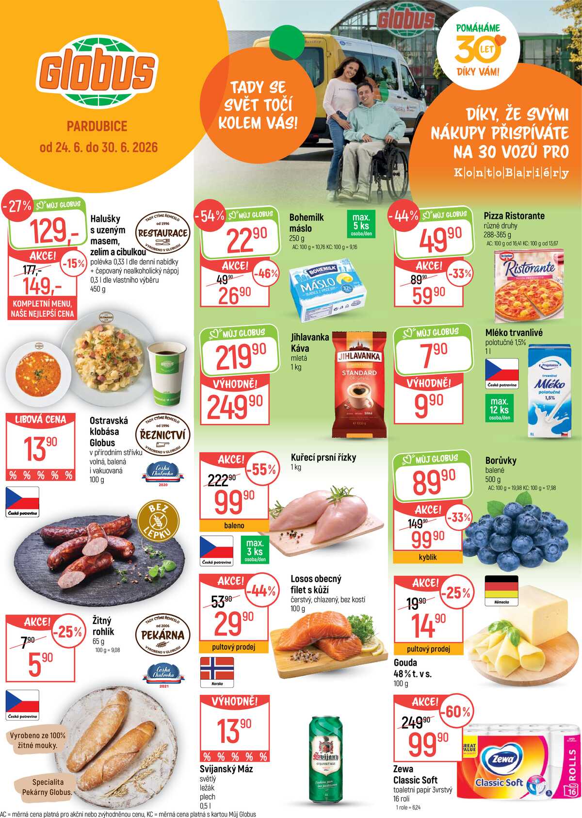 Akční leták Globus 24.6. - 30.6.2026 - Globus Pardubice strana 1