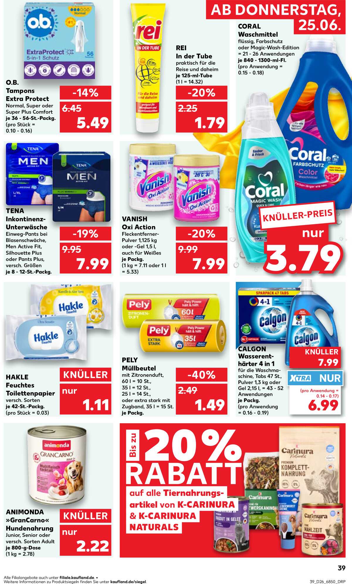 Leták Kaufland Německo 25.6.-1.7.2026 strana 39