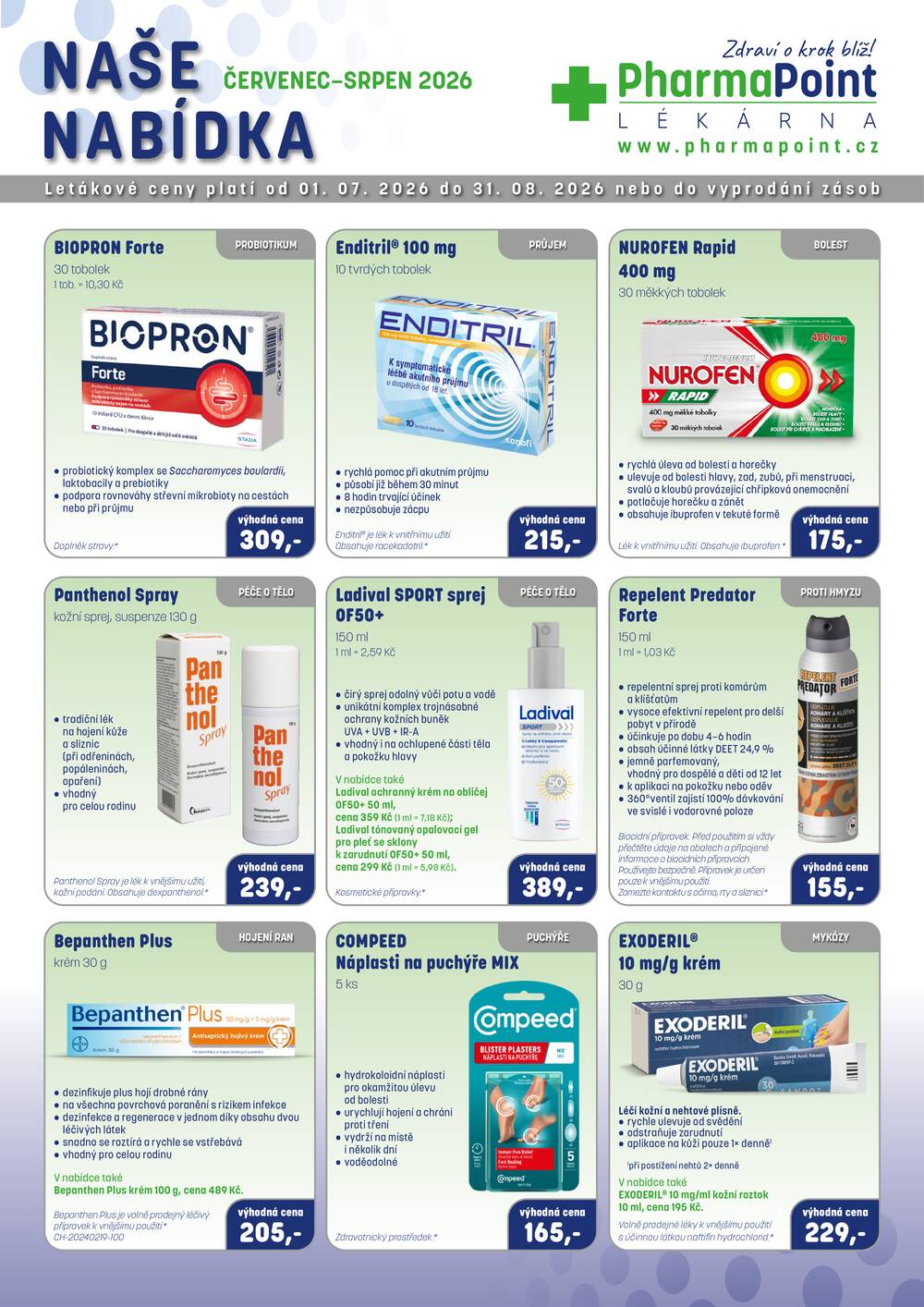 Leták PharmaPoint - Pharma Point od 1.7. do 31.8.2026 - strana 1 Leták PharmaPoint - Pharma Point od 1.7. do 31.8.2026 - strana 1