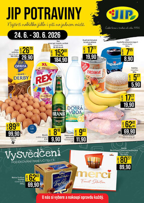 JIP Cash &amp;amp; Carry České Budějovice, Most, Náchod, Polička, Sušice a Svoboda nad Úpou od 24.6. do 30.6.2026