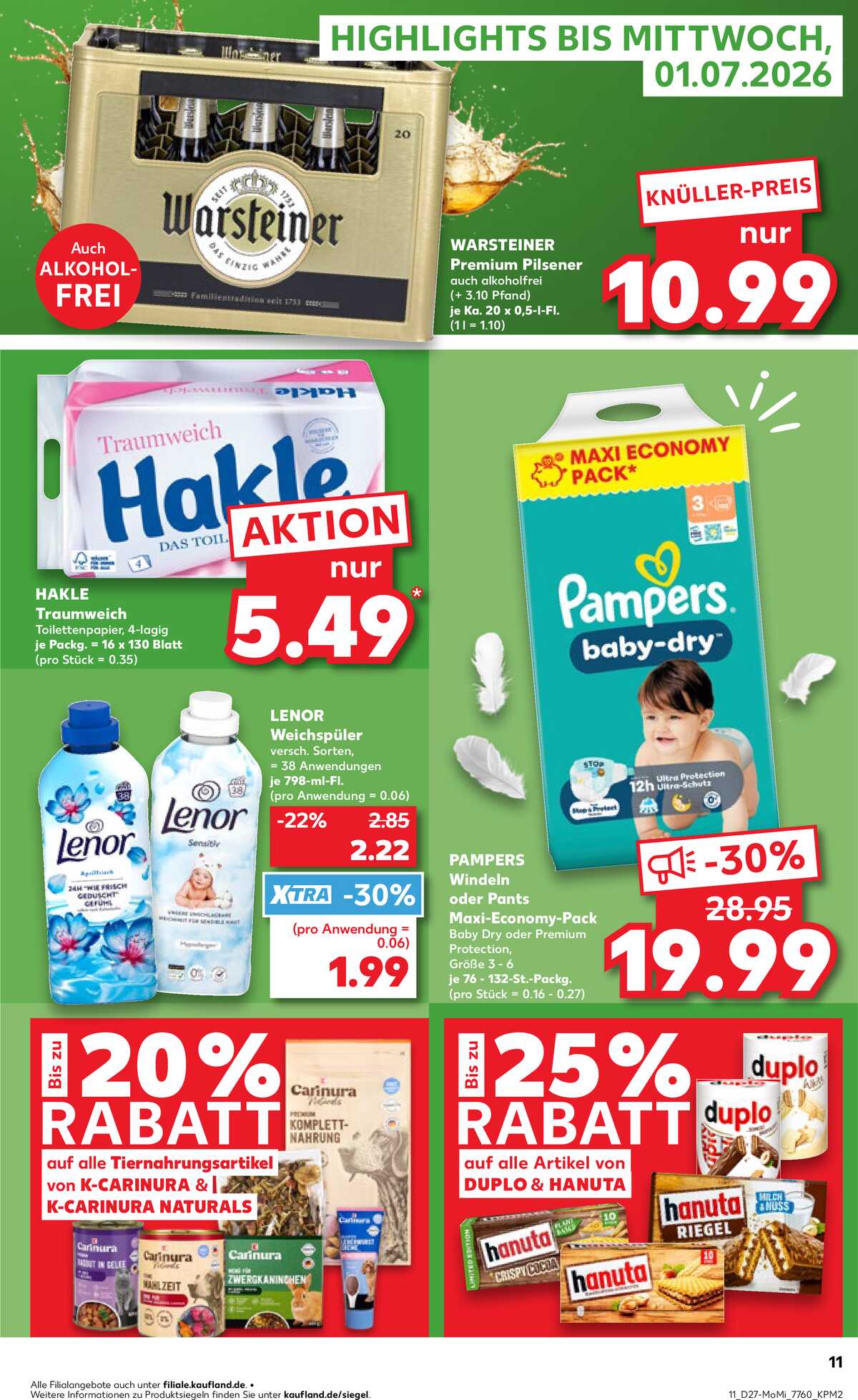 Leták Kaufland Německo 29.6.-1.7.2026 strana 11