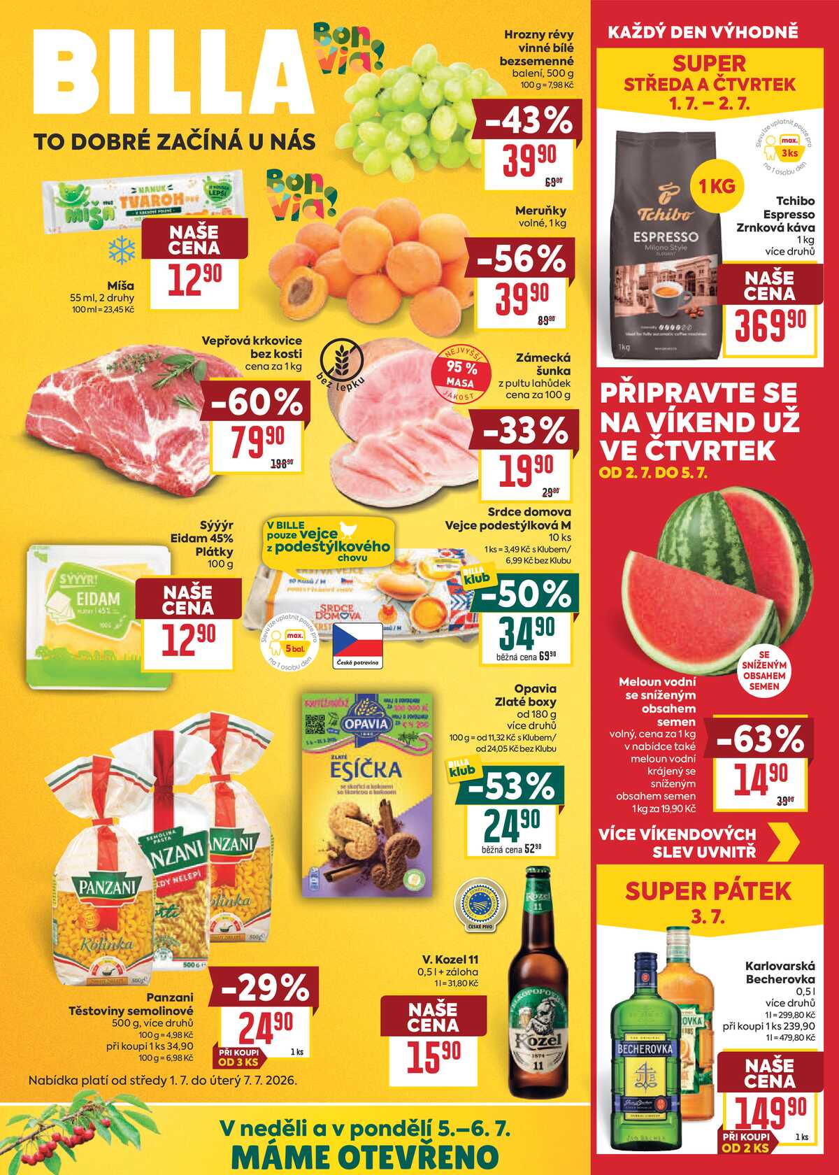 BILLA malý leták od 1.7. do 7.7.2026 strana 1