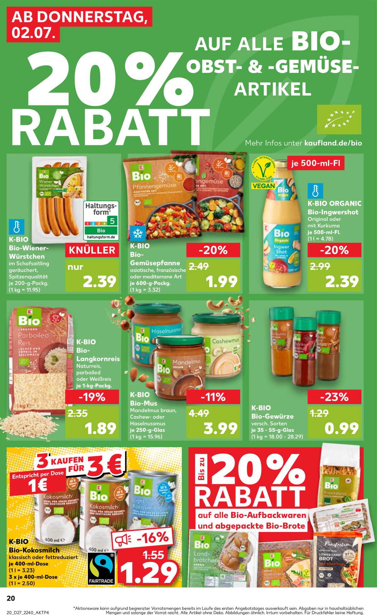 Leták Kaufland Německo 2.7.-8.7.2026 strana 20