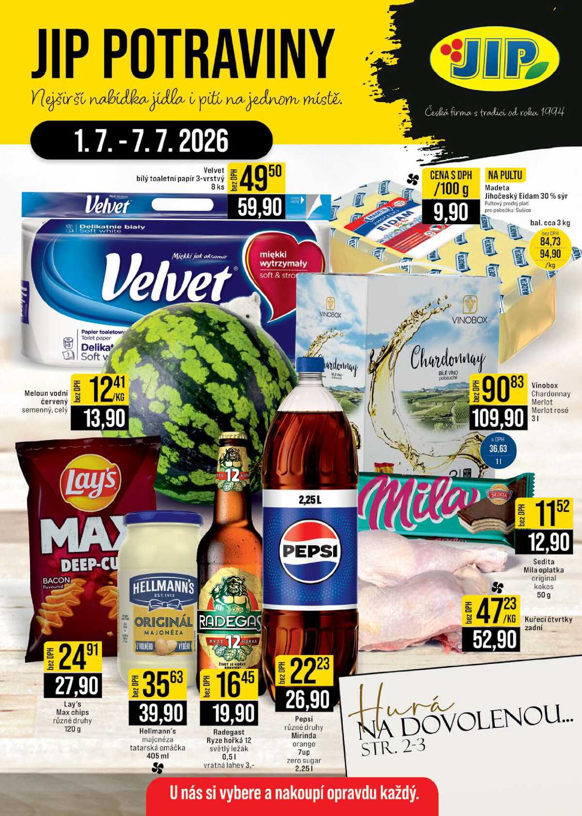 JIP Cash & Carry České Budějovice, Most, Náchod, Polička, Sušice a Svoboda nad Úpou od 1.7. do 7.7.2026 strana 1