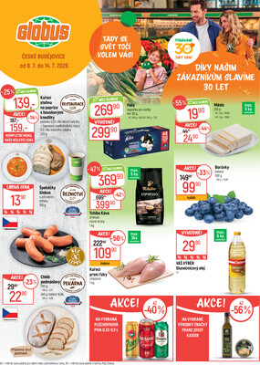 Akční leták Globus 8.7. - 14.7.2026 - Globus České Budějovice