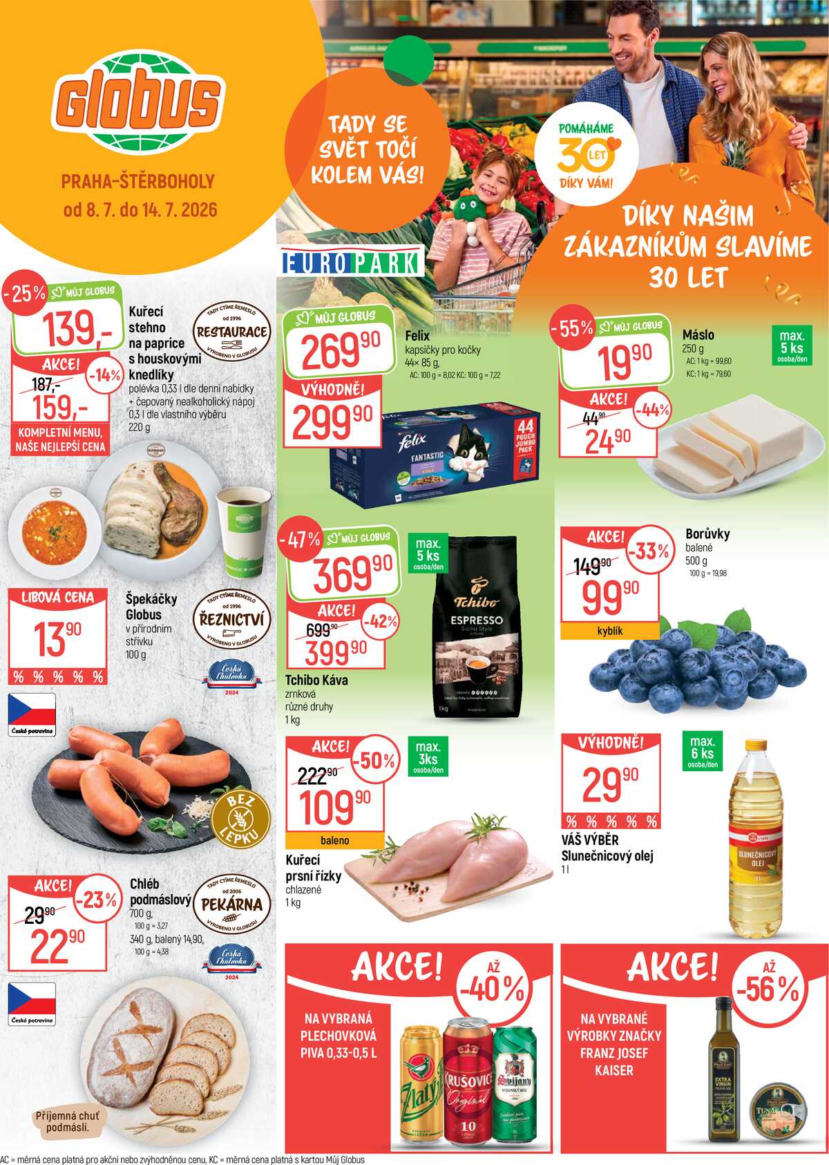 Akční leták Globus 8.7. - 14.7.2026 - Globus Praha - Štěrboholy strana 1