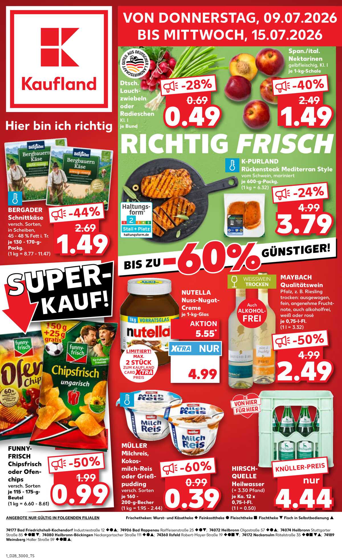Leták Kaufland Německo 9.7.-15.7.2026 strana 1