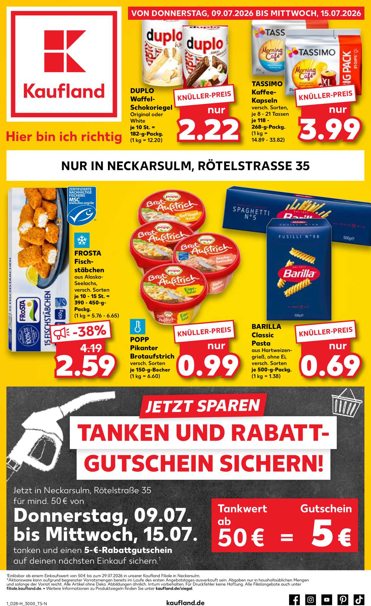 Leták Kaufland Německo 9.7.-15.7.2026 strana 1