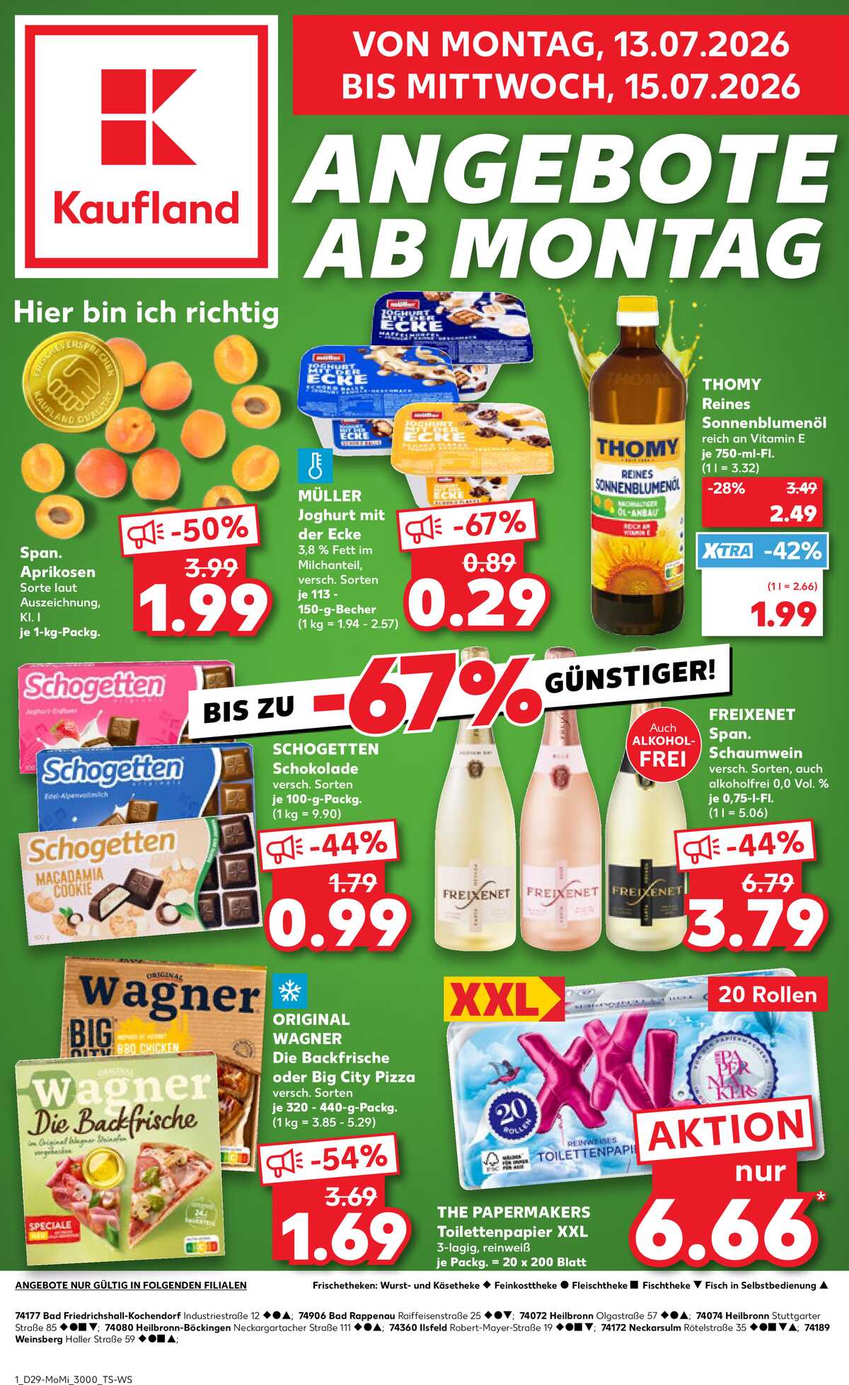 Leták Kaufland Německo 13.7.-15.7.2026 strana 1