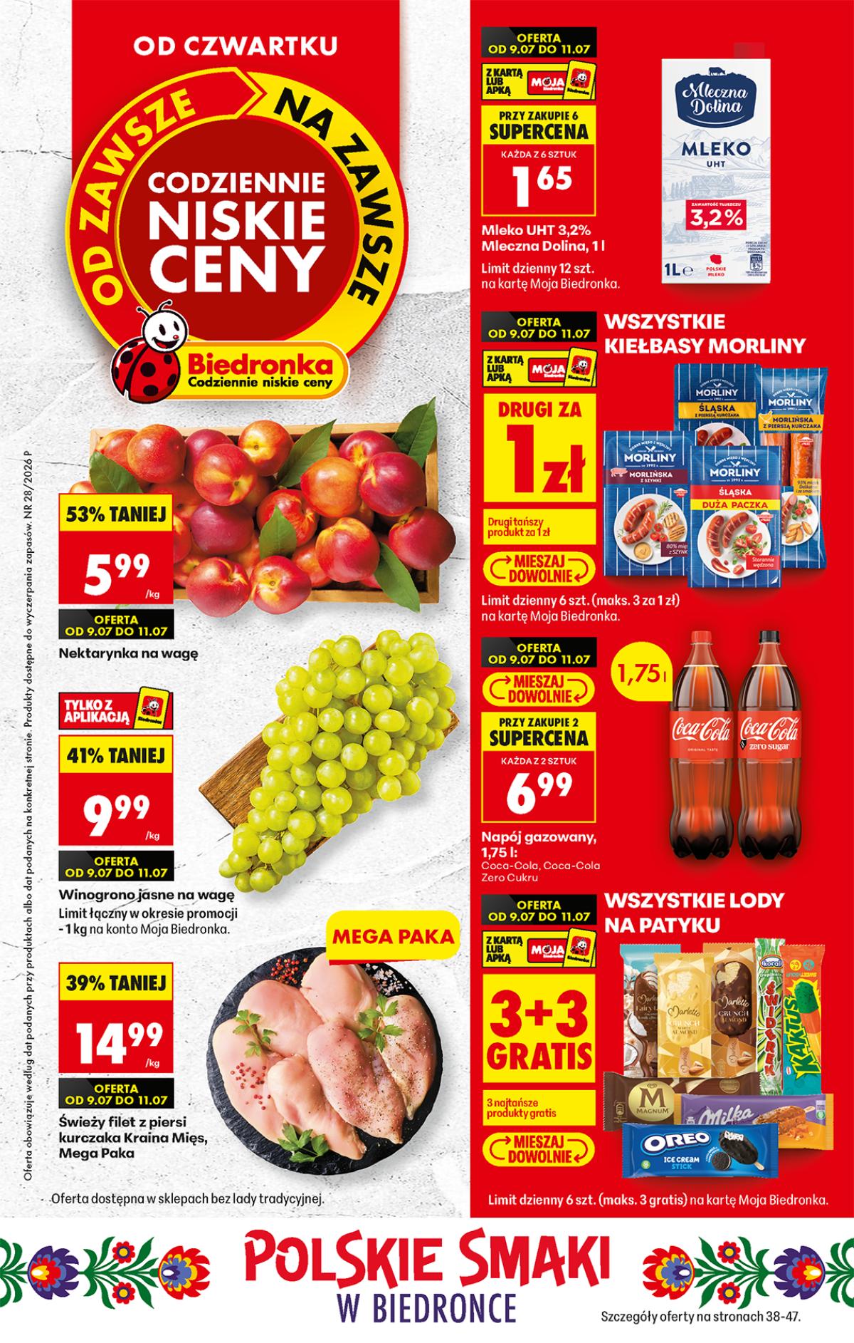 Leták Biedronka Polsko 9.7.-15.7.2026 strana 1