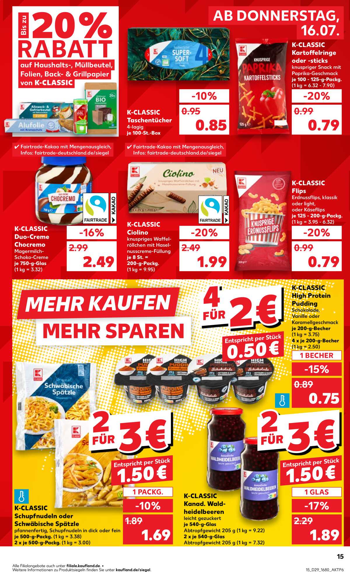 Leták Kaufland Německo 16.7.-22.7.2026 strana 15