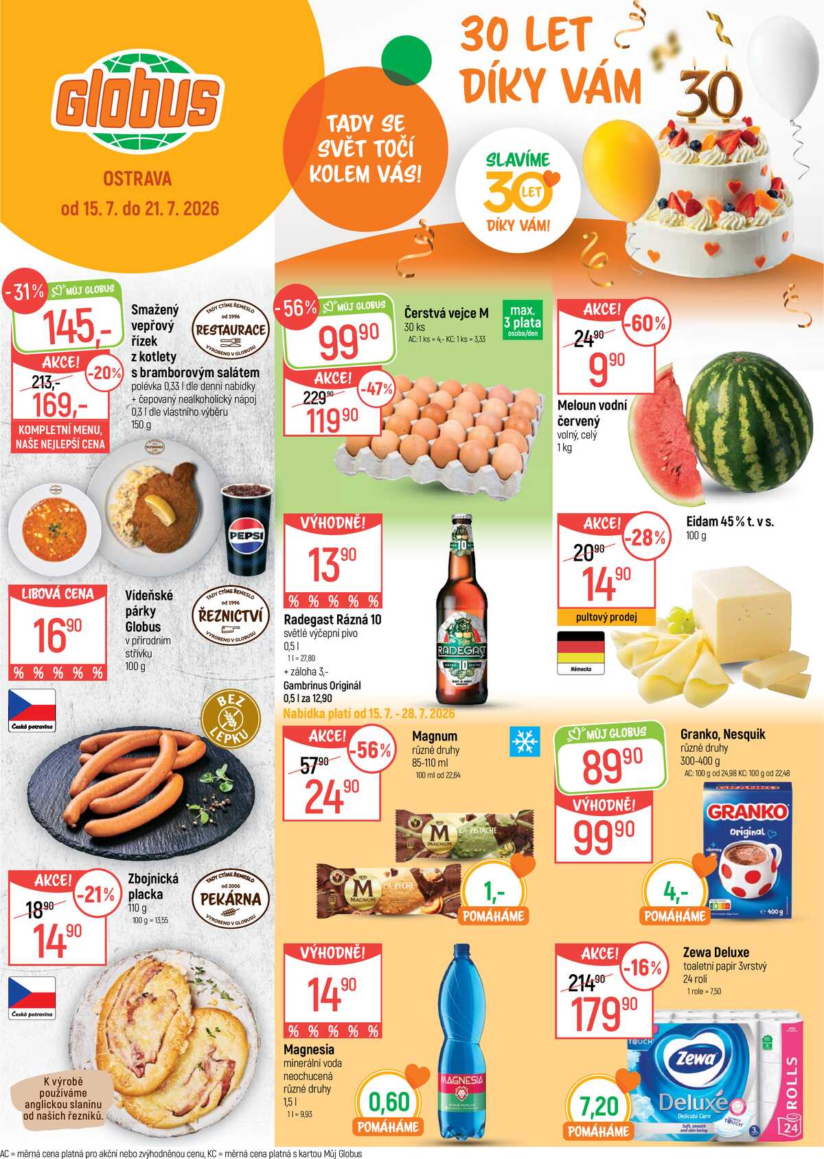 Akční leták Globus 15.7. - 21.7.2026 - Globus Ostrava strana 1