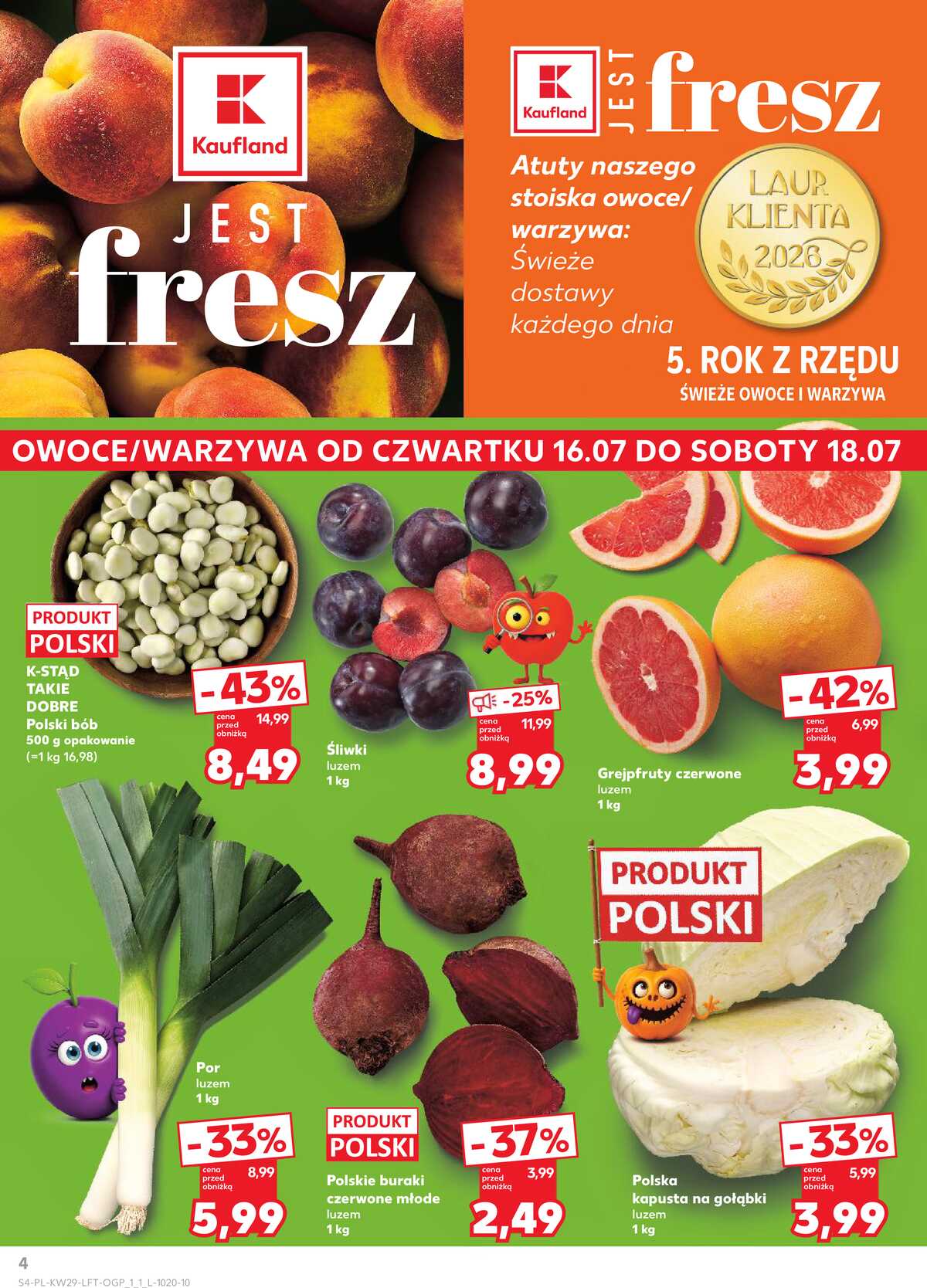 Leták Kaufland Polsko 16.7.-22.7.2026 - Týdenní zpravodaj strana 4