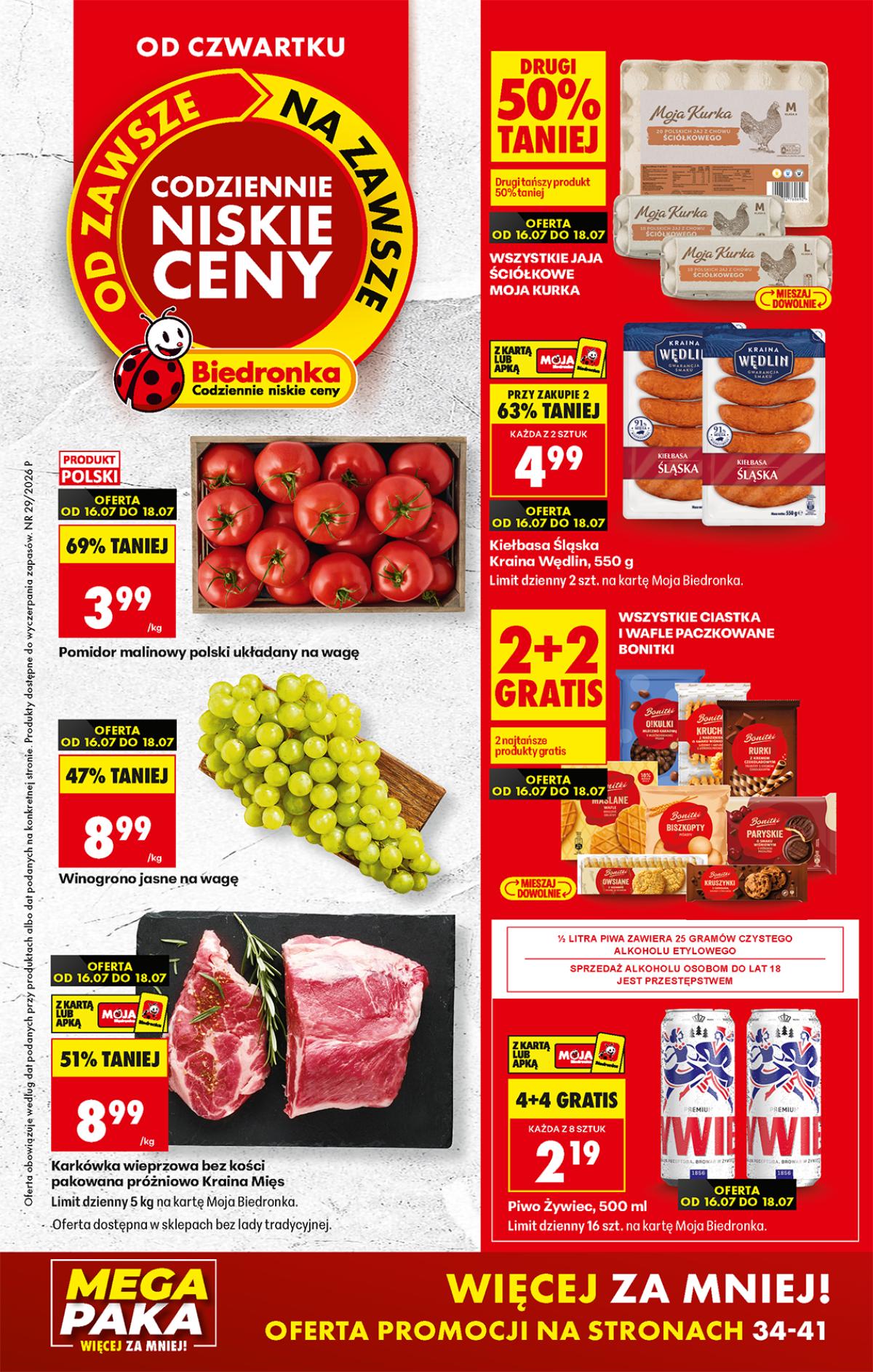 Leták Biedronka Polsko 16.7.-22.7.2026 strana 1
