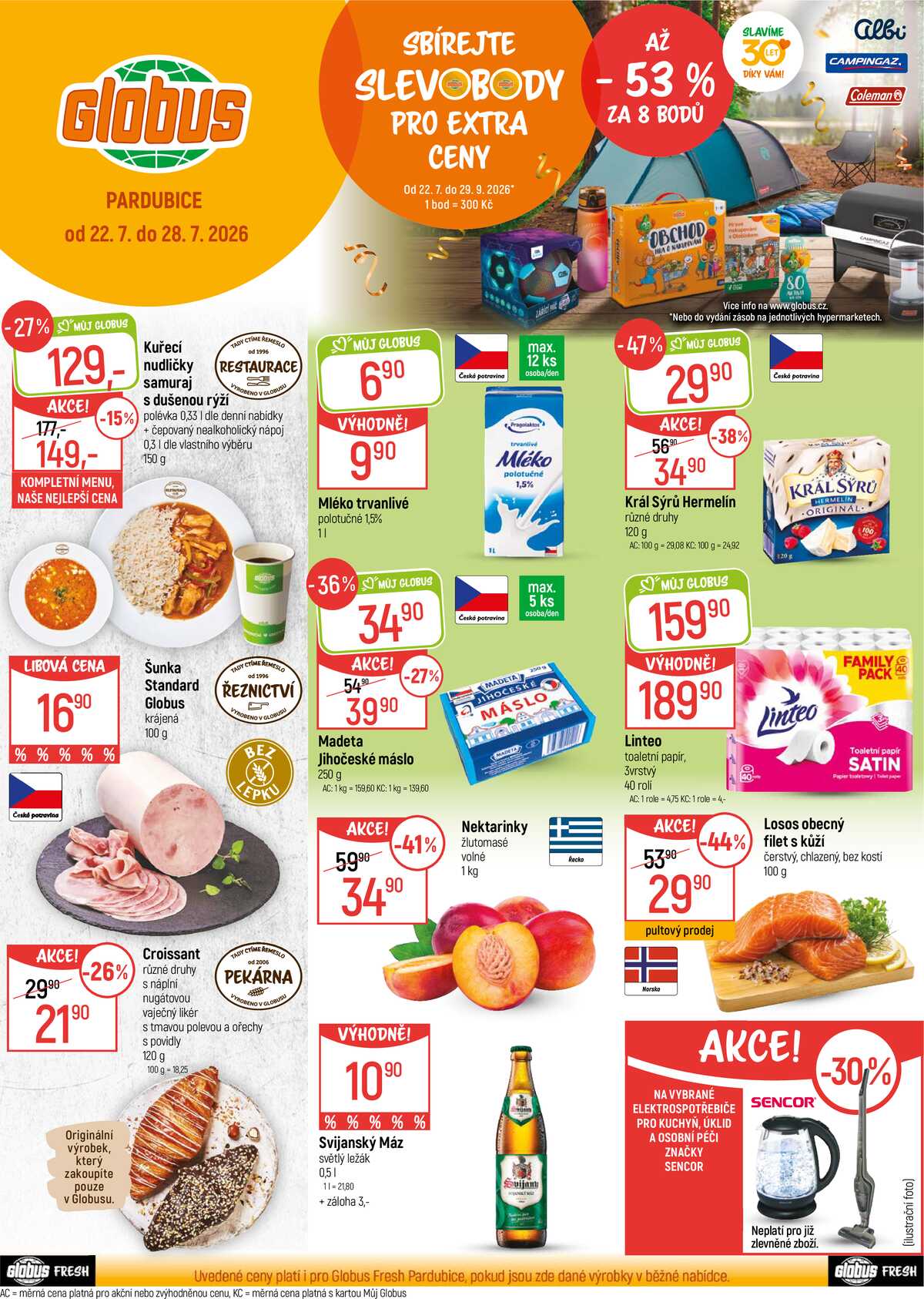 Akční leták Globus 22.7. - 28.7.2026 - Globus Pardubice strana 1