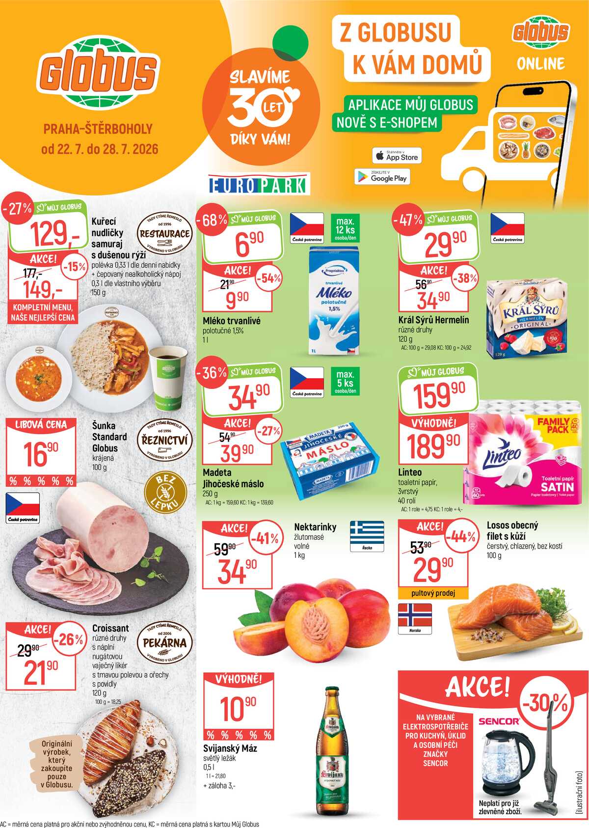 Akční leták Globus 22.7. - 28.7.2026 - Globus Praha - Štěrboholy strana 1