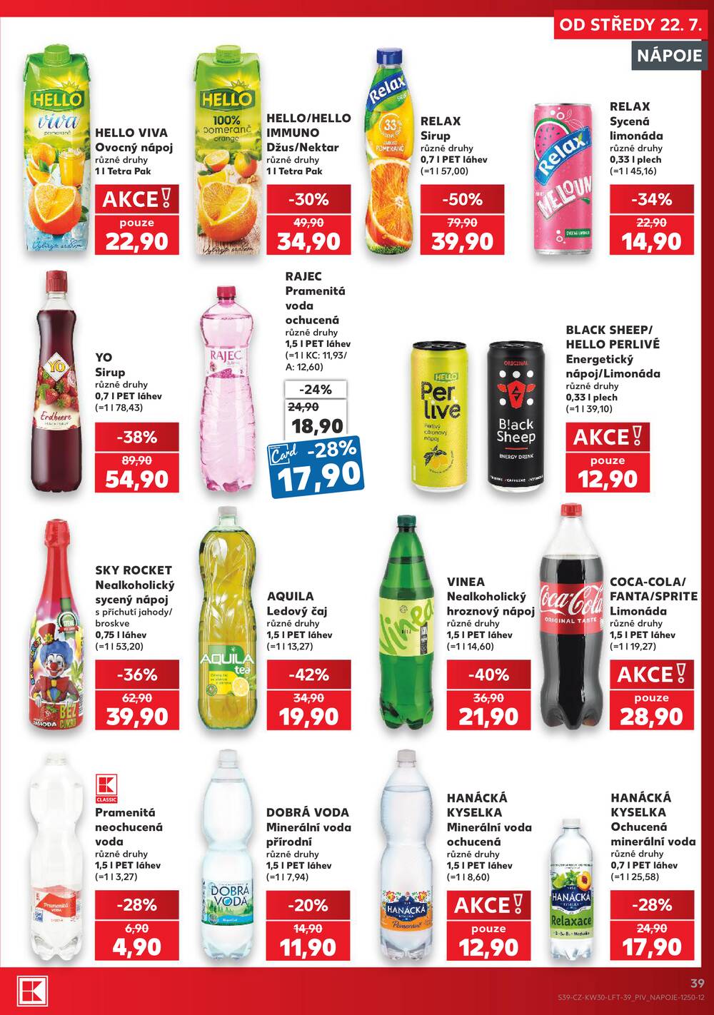 Leták Kaufland - Kaufland 22.7. - 28.7. - Kaufland - Praha 3 (Jarov) - strana 39