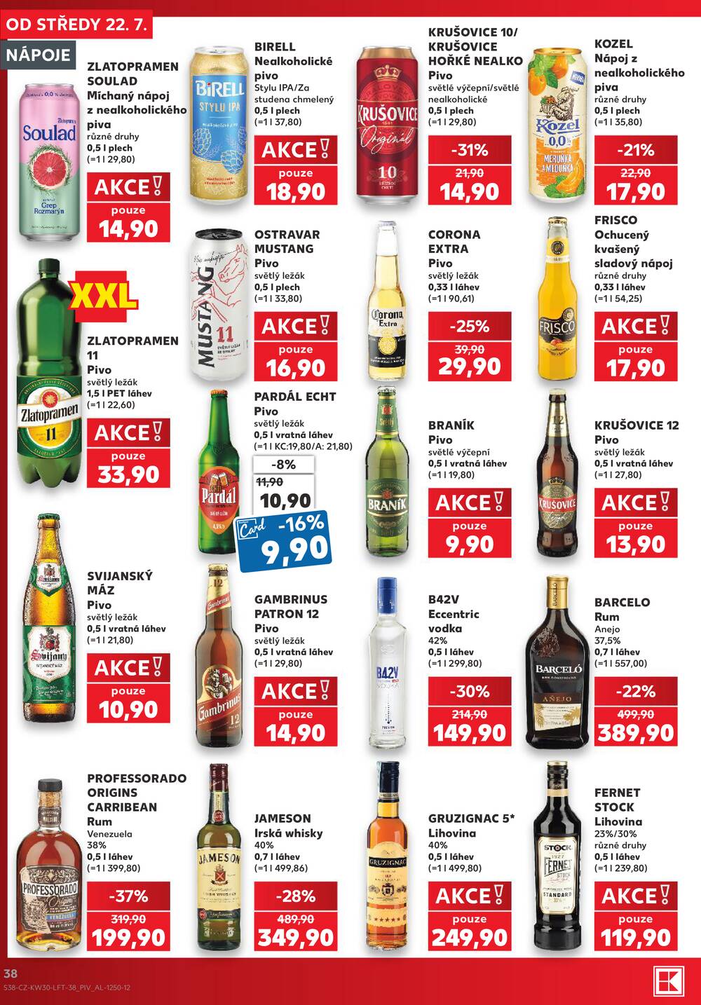 Leták Kaufland - Kaufland 22.7. - 28.7. - Kaufland - Brno - Židenice - strana 38