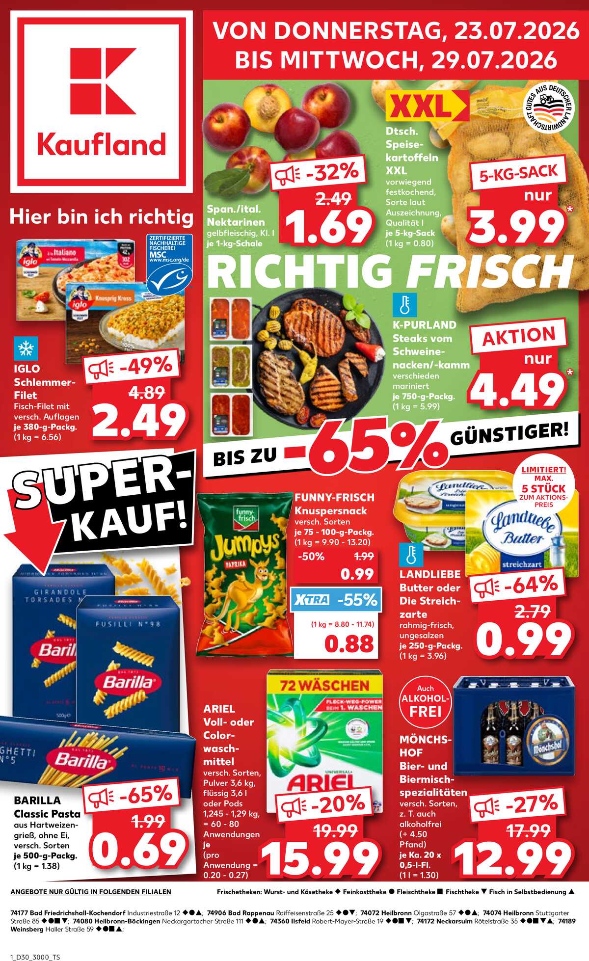 Leták Kaufland Německo 23.7.-29.7.2026 strana 1