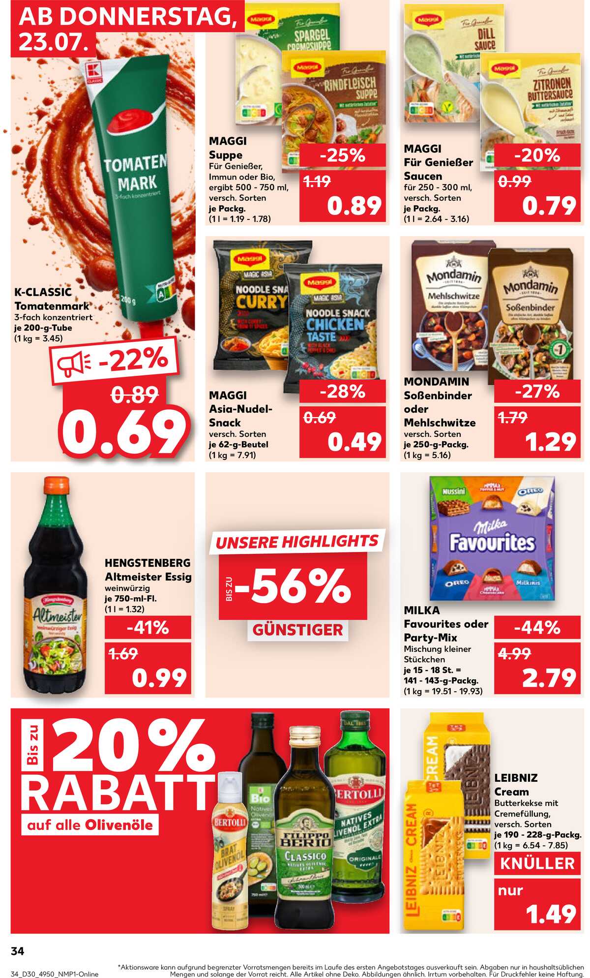 Leták Kaufland Německo 23.7.-29.7.2026 strana 34