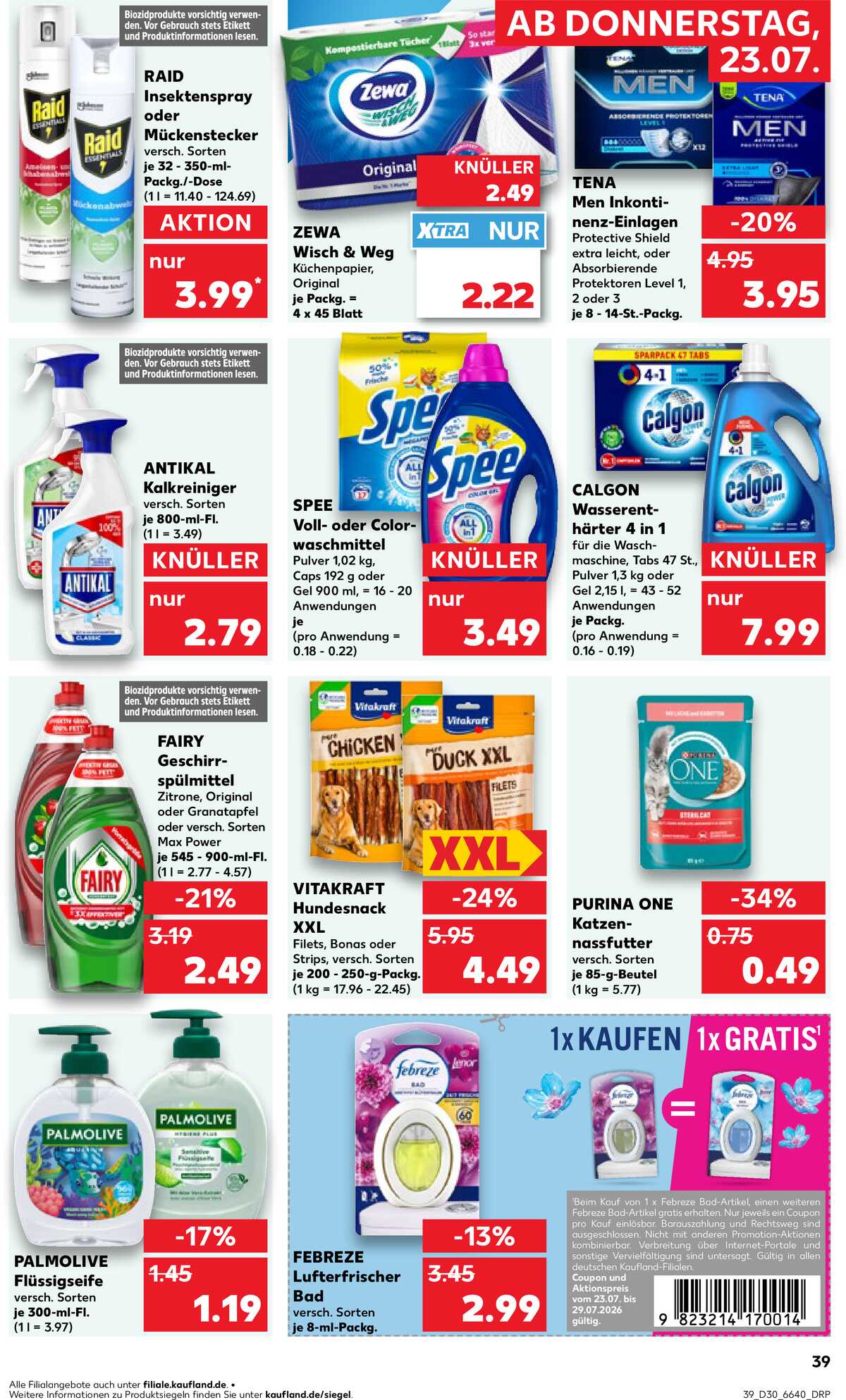 Leták Kaufland Německo 23.7.-29.7.2026 strana 39