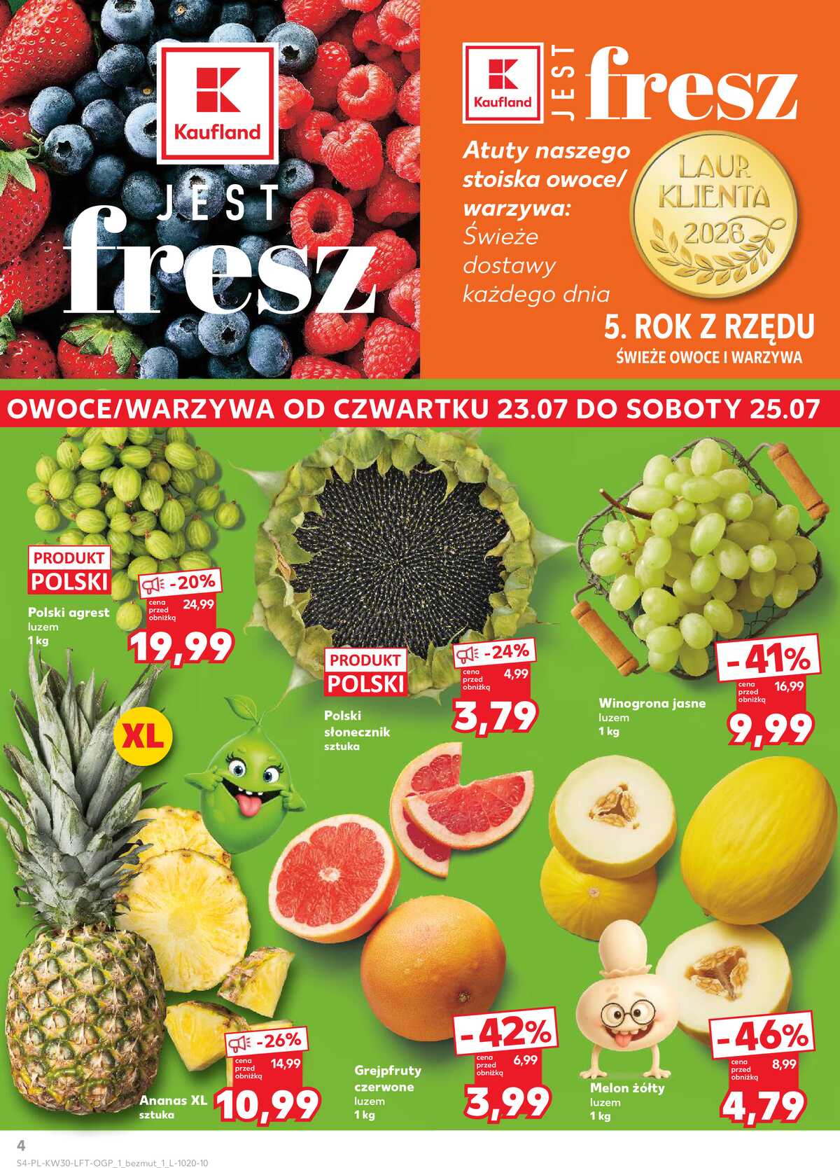 Leták Kaufland Polsko 23.7.-29.7.2026 - Týdenní zpravodaj strana 4