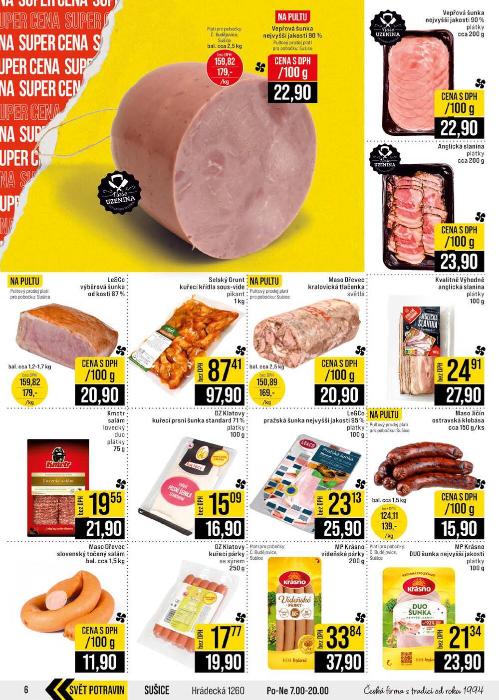 JIP Cash & Carry České Budějovice, Most, Náchod, Polička, Sušice a Svoboda nad Úpou od 22.7. do 28.7.2026