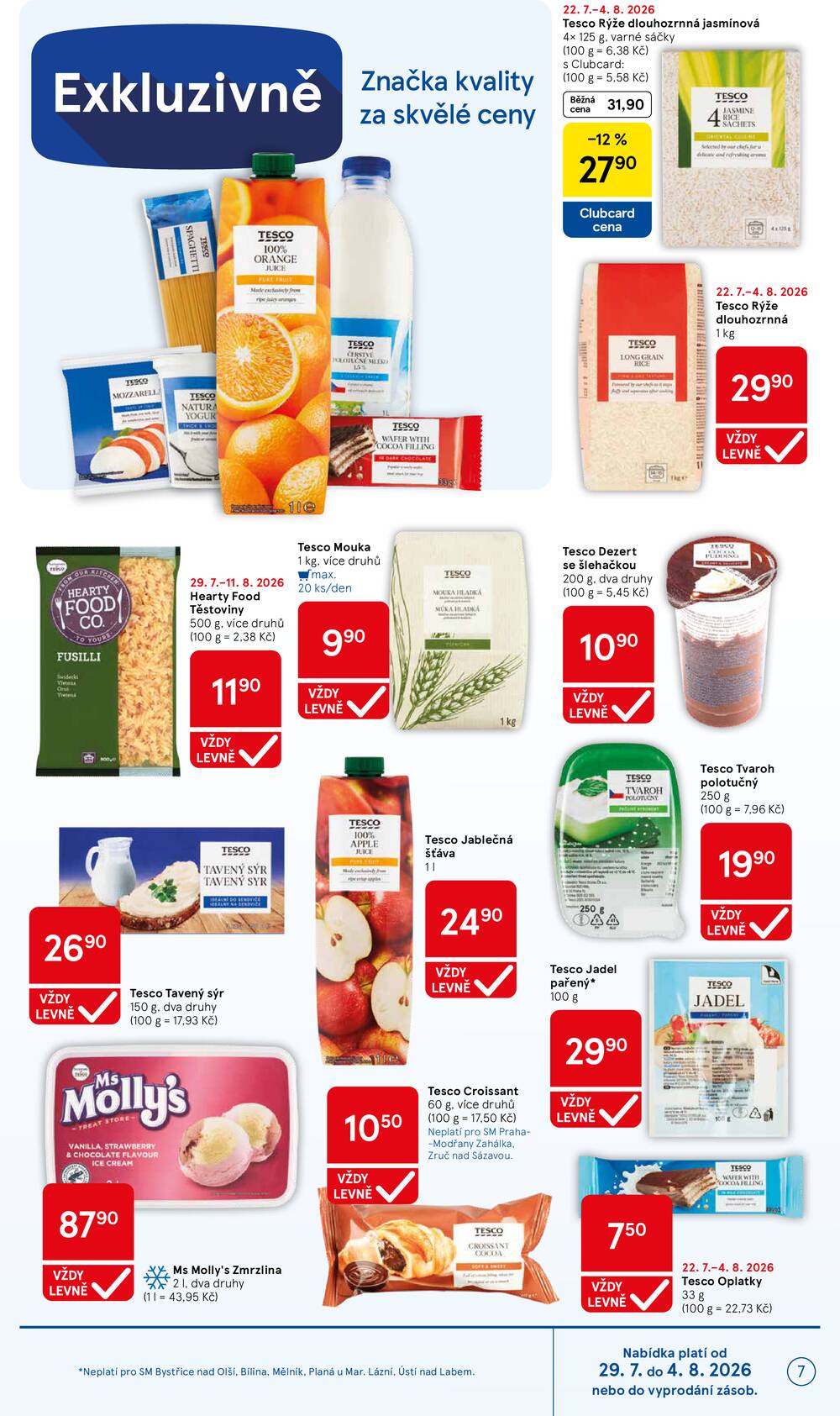 Tesco supermarkety od 29.7. do 4.8.2026