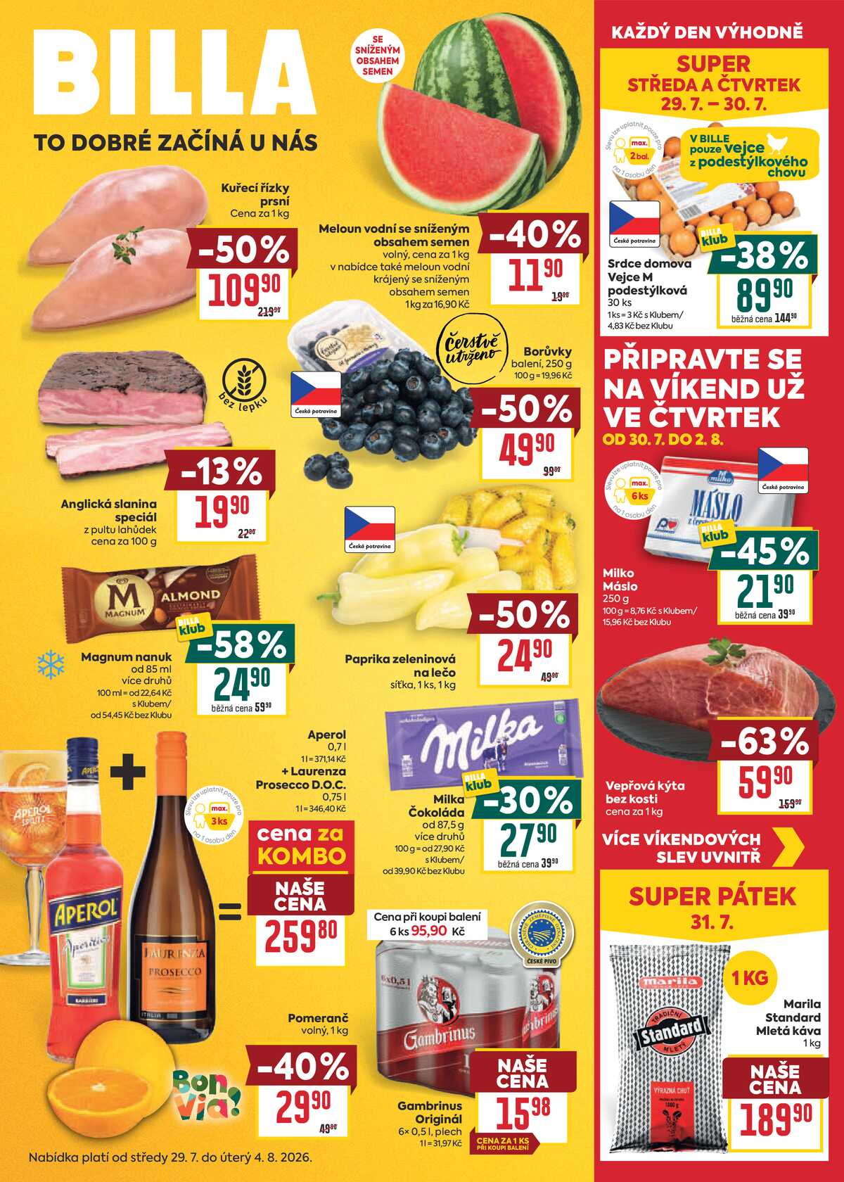BILLA malý leták od 29.7. do 4.8.2026 strana 1