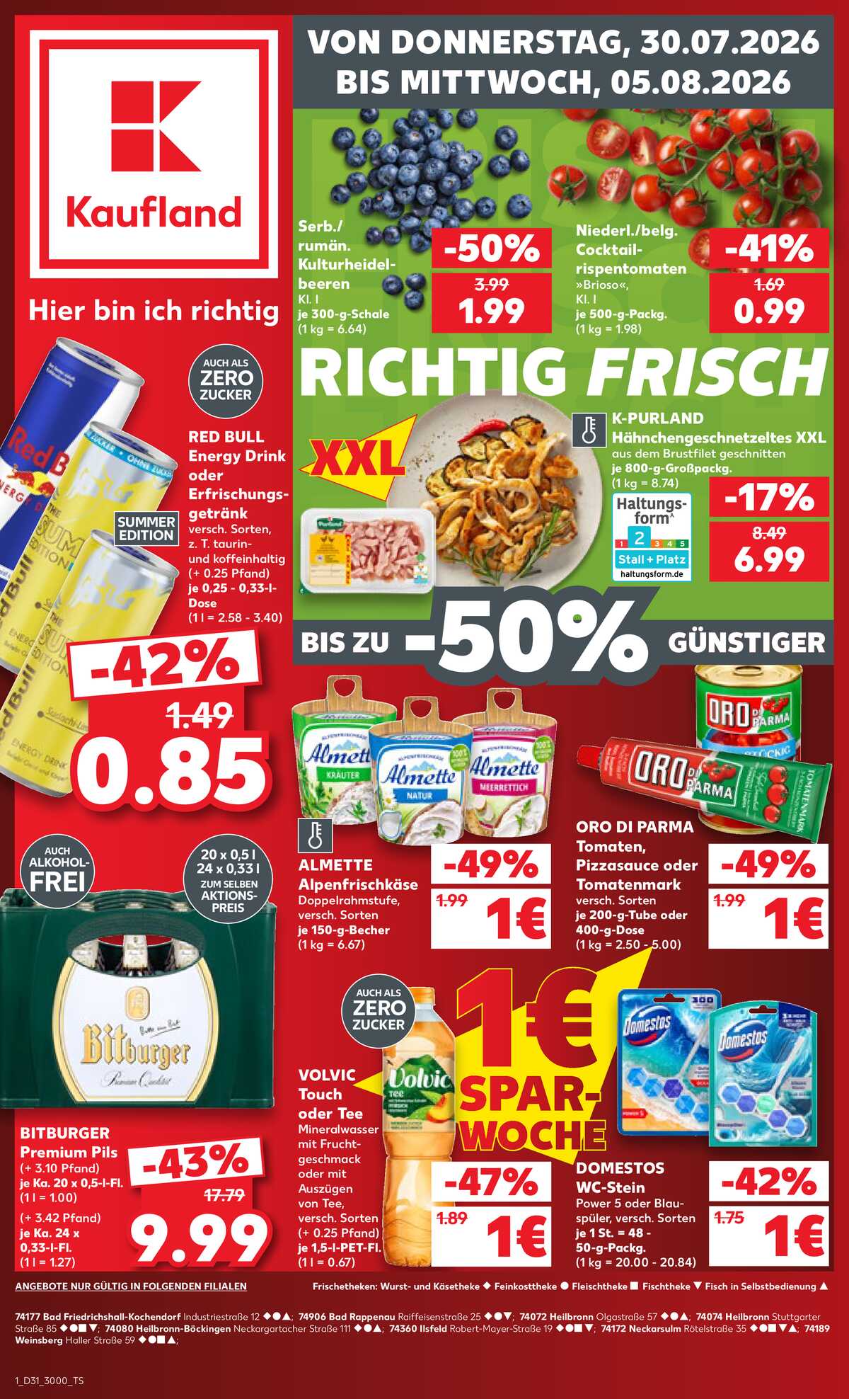 Leták Kaufland Německo 30.7.-5.8.2026 strana 1
