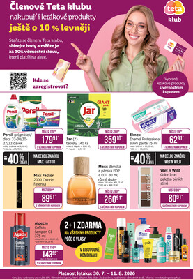 Teta drogerie Teta klub od 30.7. do 11.8.2026
