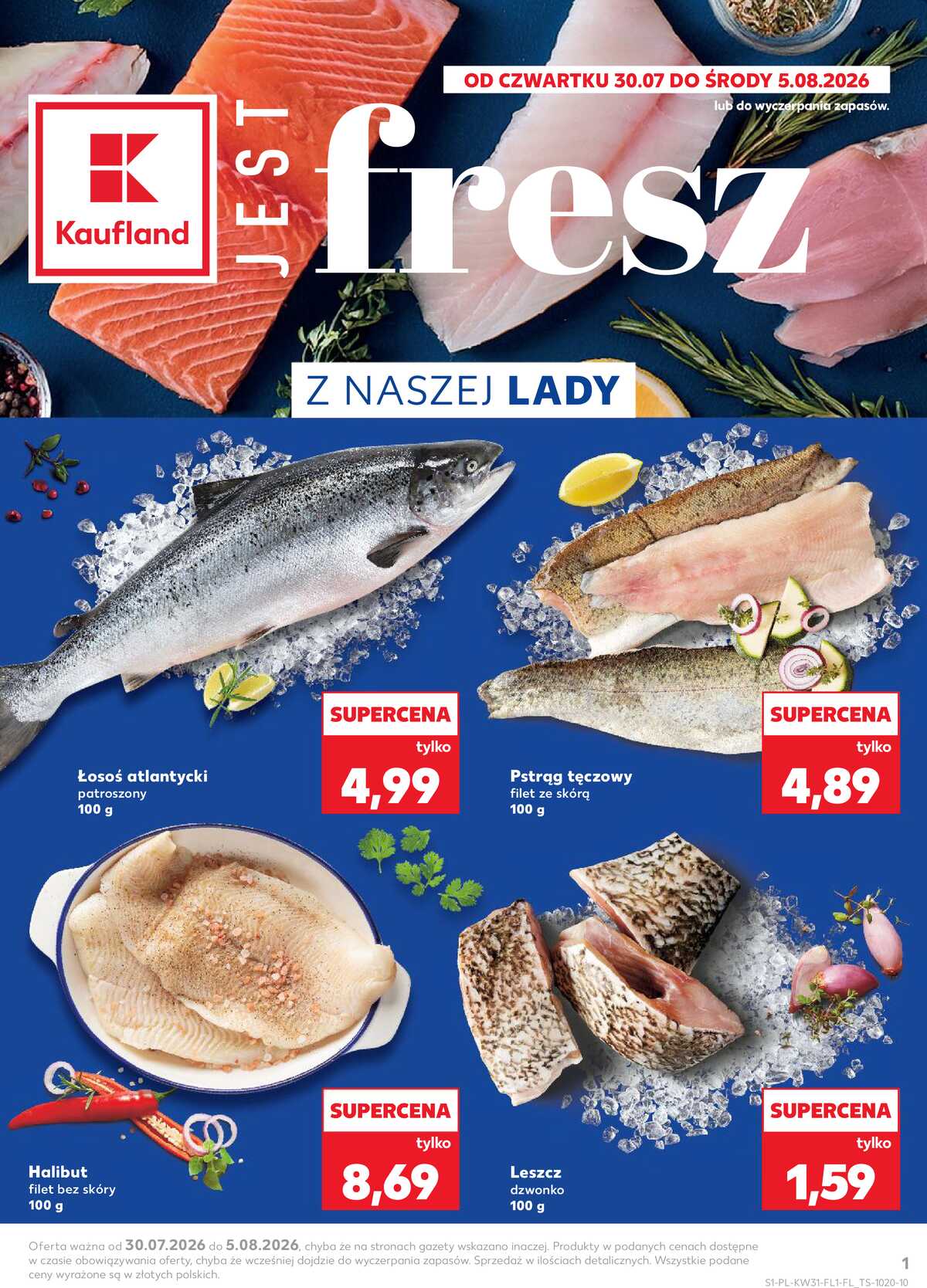 Leták Kaufland Polsko 30.7.-5.8.2026 - Ryby z našeho pultu strana 1