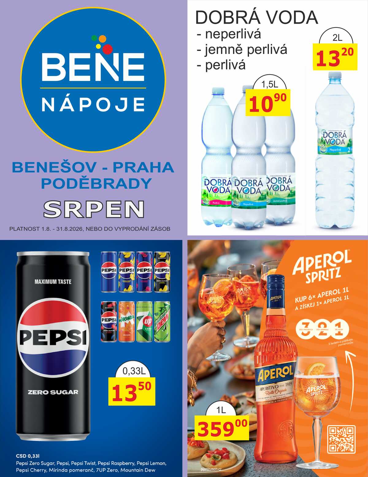 BENE Nápoje od 1.8. do 31.8.2026 strana 1