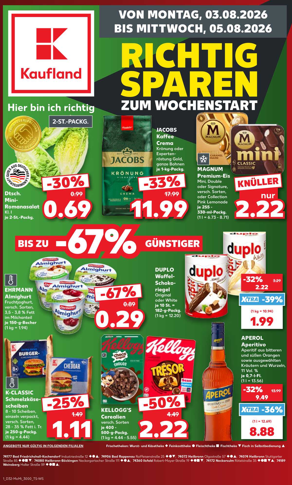 Leták Kaufland Německo 3.8.-5.8.2026 strana 1