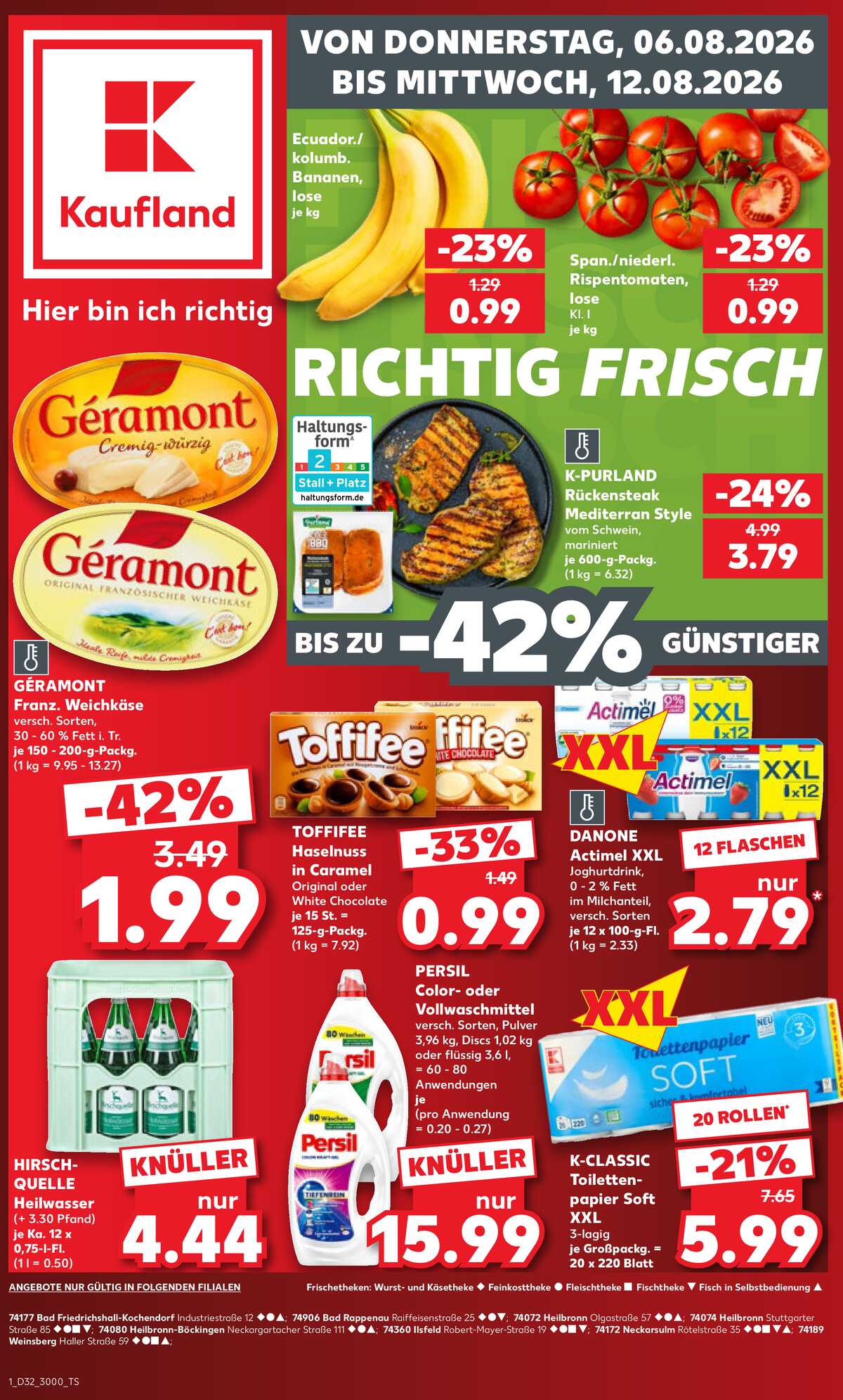 Leták Kaufland Německo 6.8.-12.8.2026 strana 1