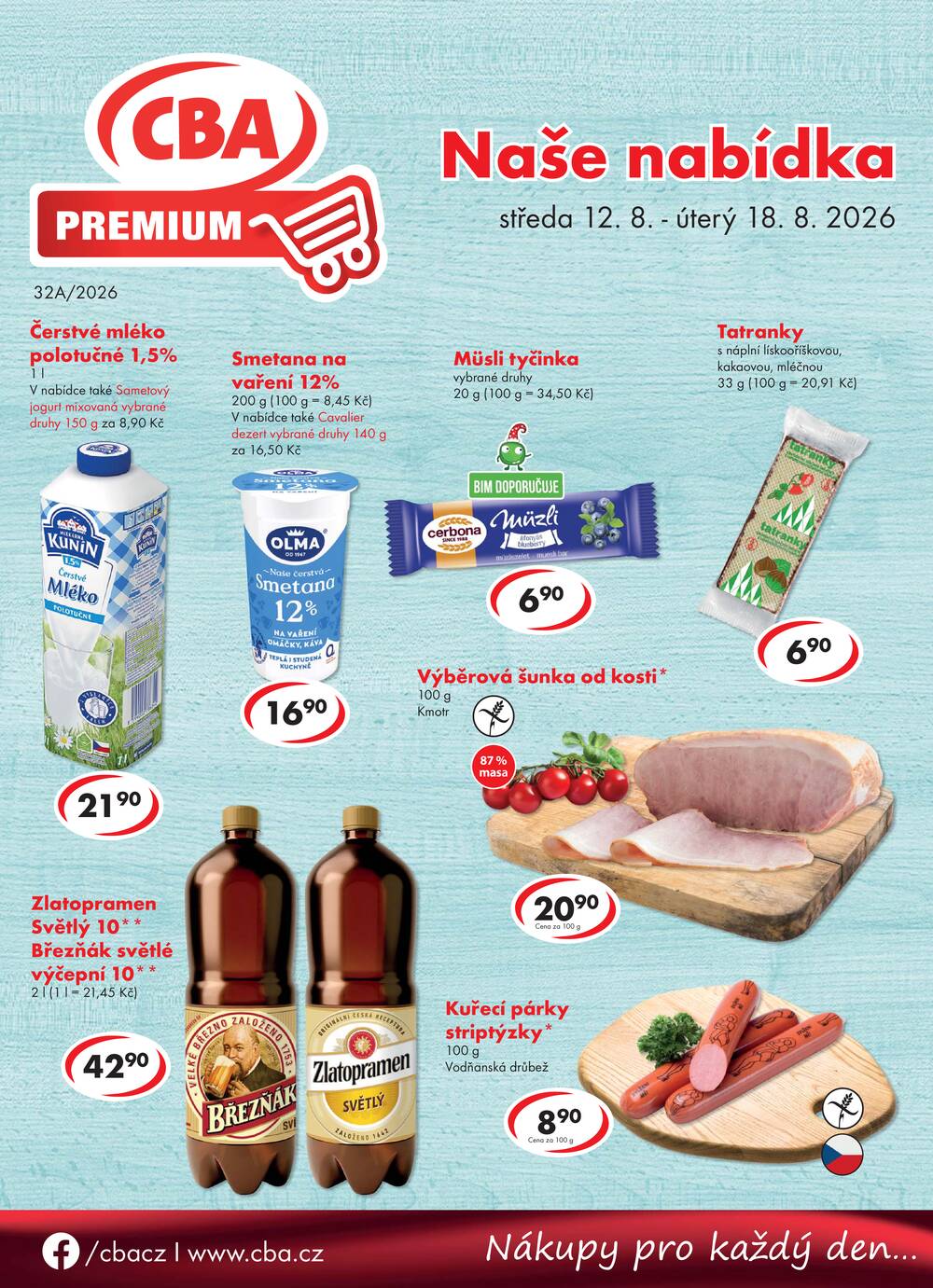 Leták CBA - CBA Premium od 12.8. do 18.8.2026 - strana 1 Leták CBA - CBA Premium od 12.8. do 18.8.2026 - strana 1