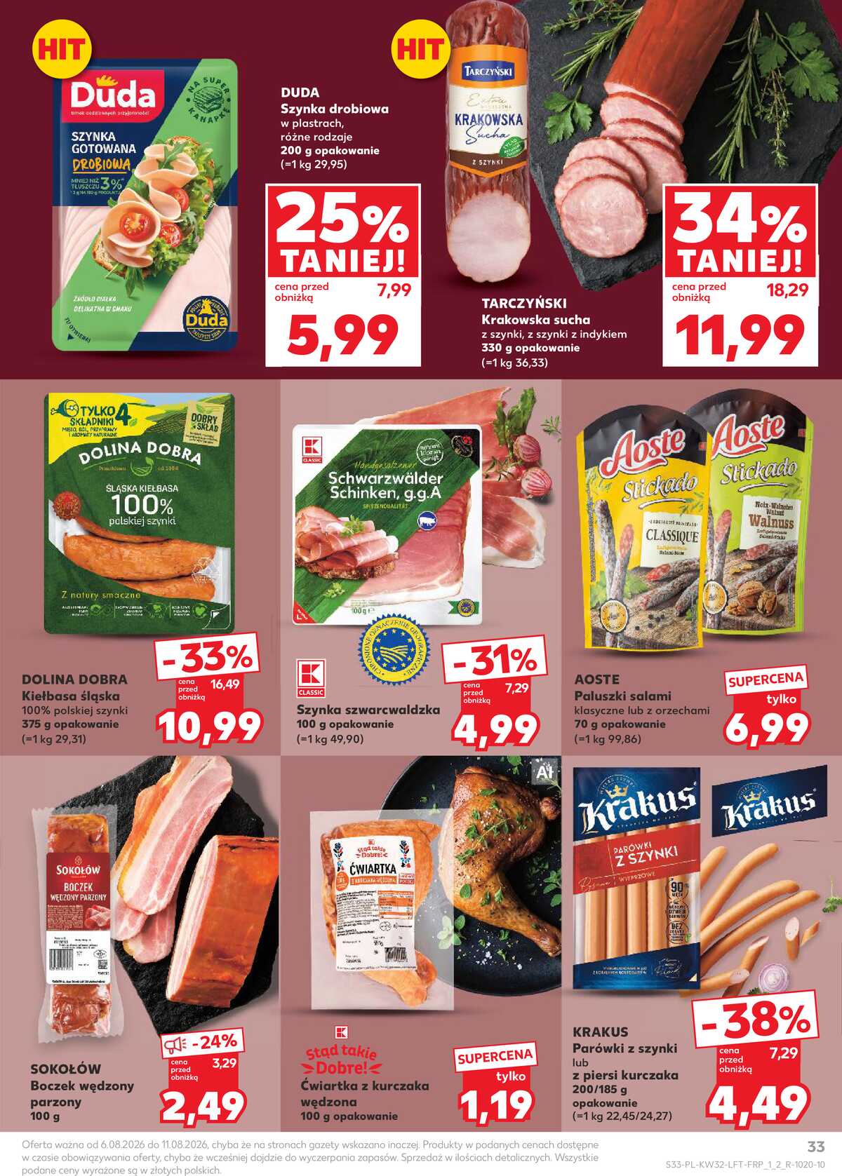 Leták Kaufland Polsko 6.8.-11.8.2026 - Týdenní zpravodaj strana 33