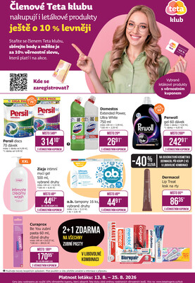 Teta drogerie Teta klub od 13.8. do 25.8.2026
