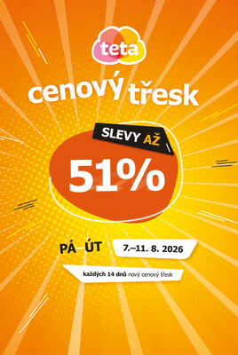 Teta drogerie cenový třesk od 7.8. do 11.8.2026